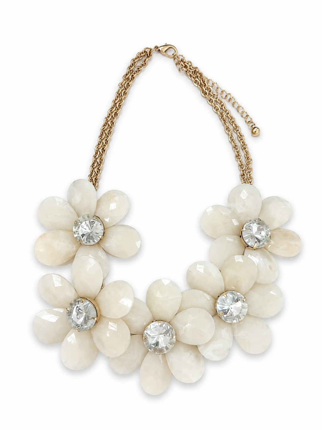 White Flower Costume Necklace