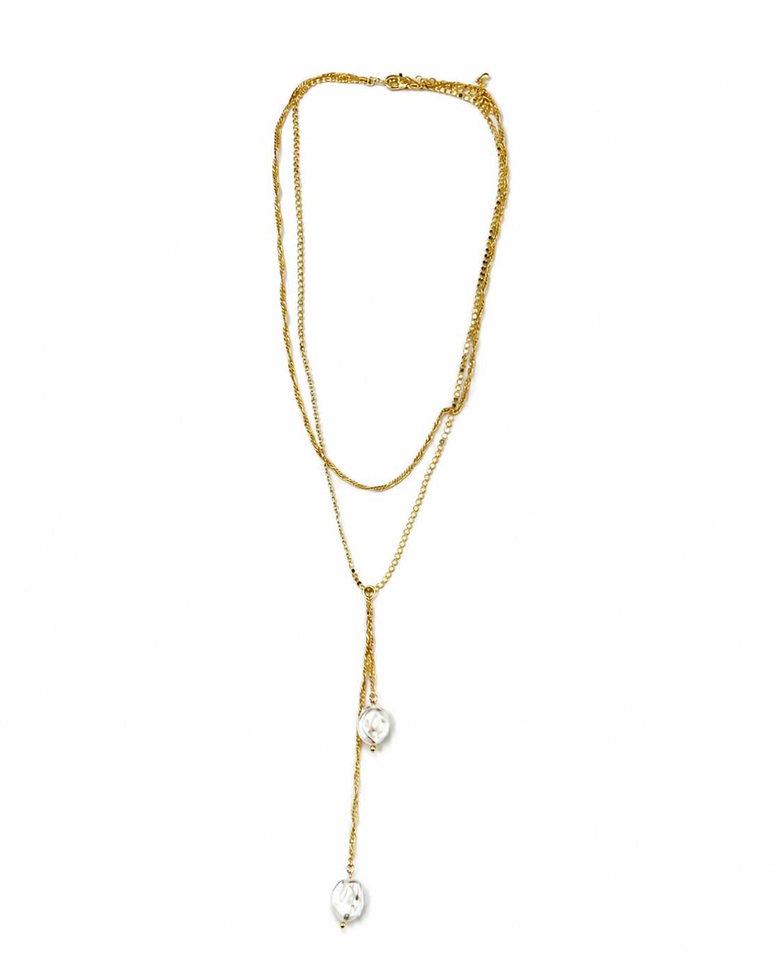 Pearl Gold Drop Necklace