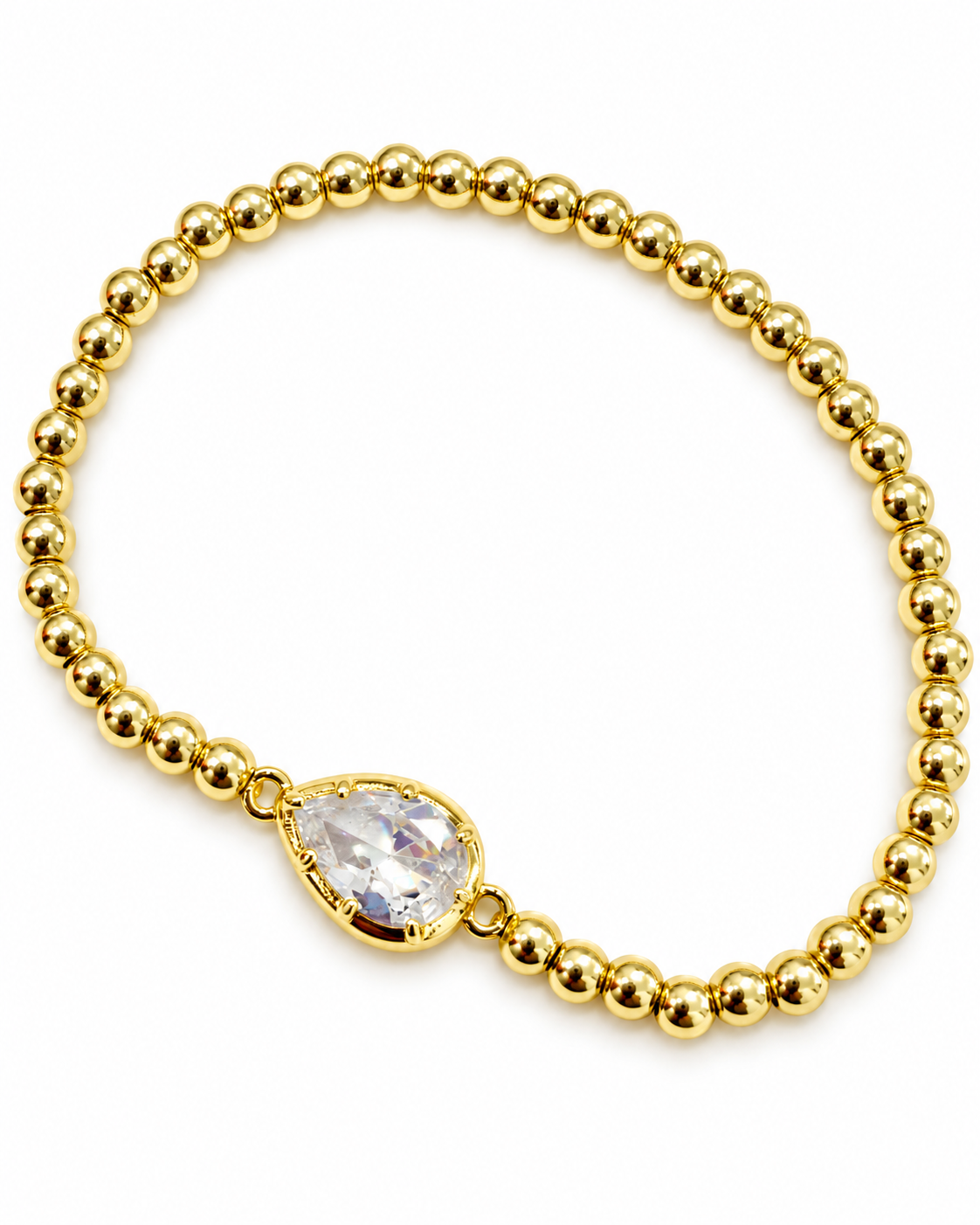 Gold Crystal Beaded Bracelet