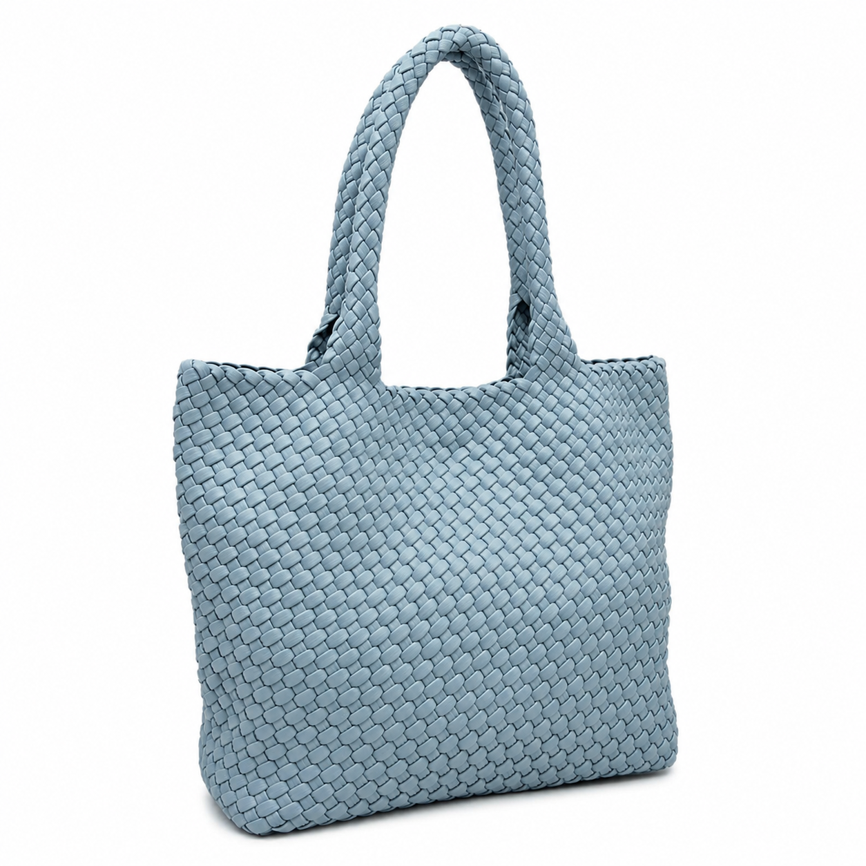 Blue Woven Tote Bag