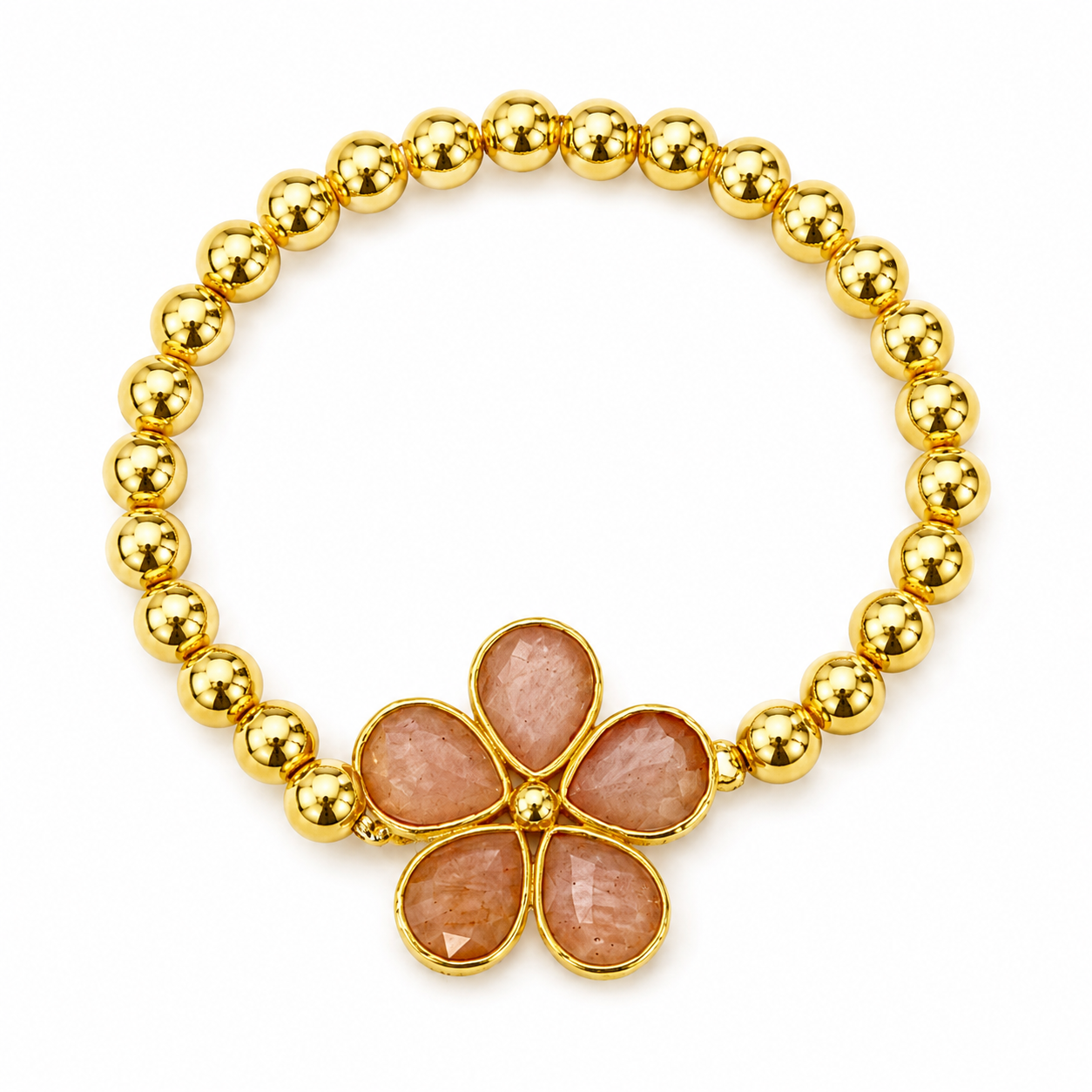 Gold Blossom Beaded Bracelet