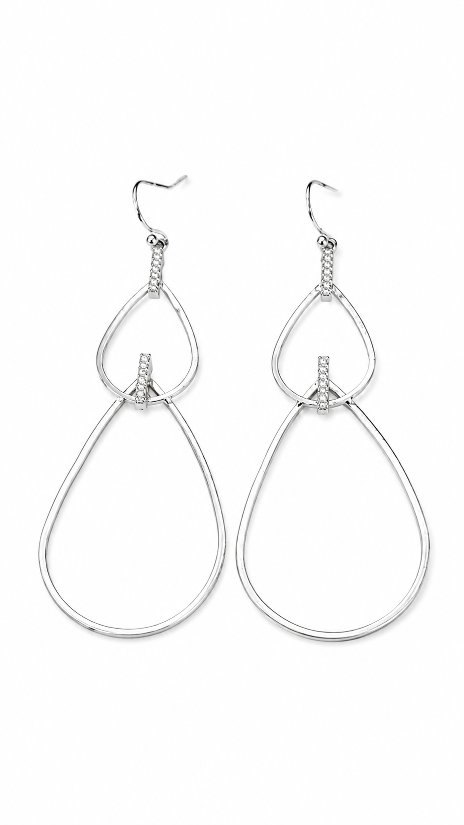 Silver Double Teardrop Earrings