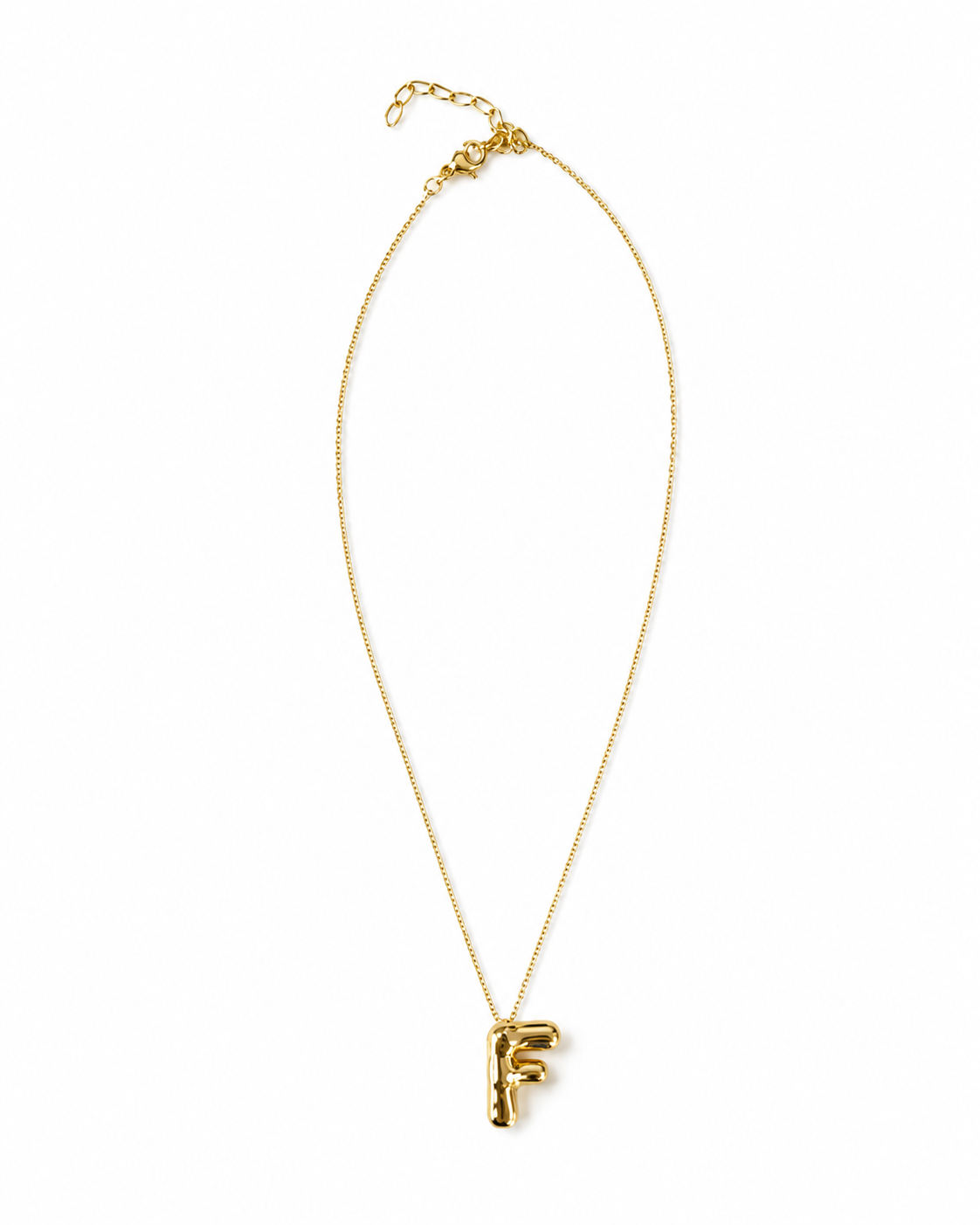 Bubble Gold Initial Necklace