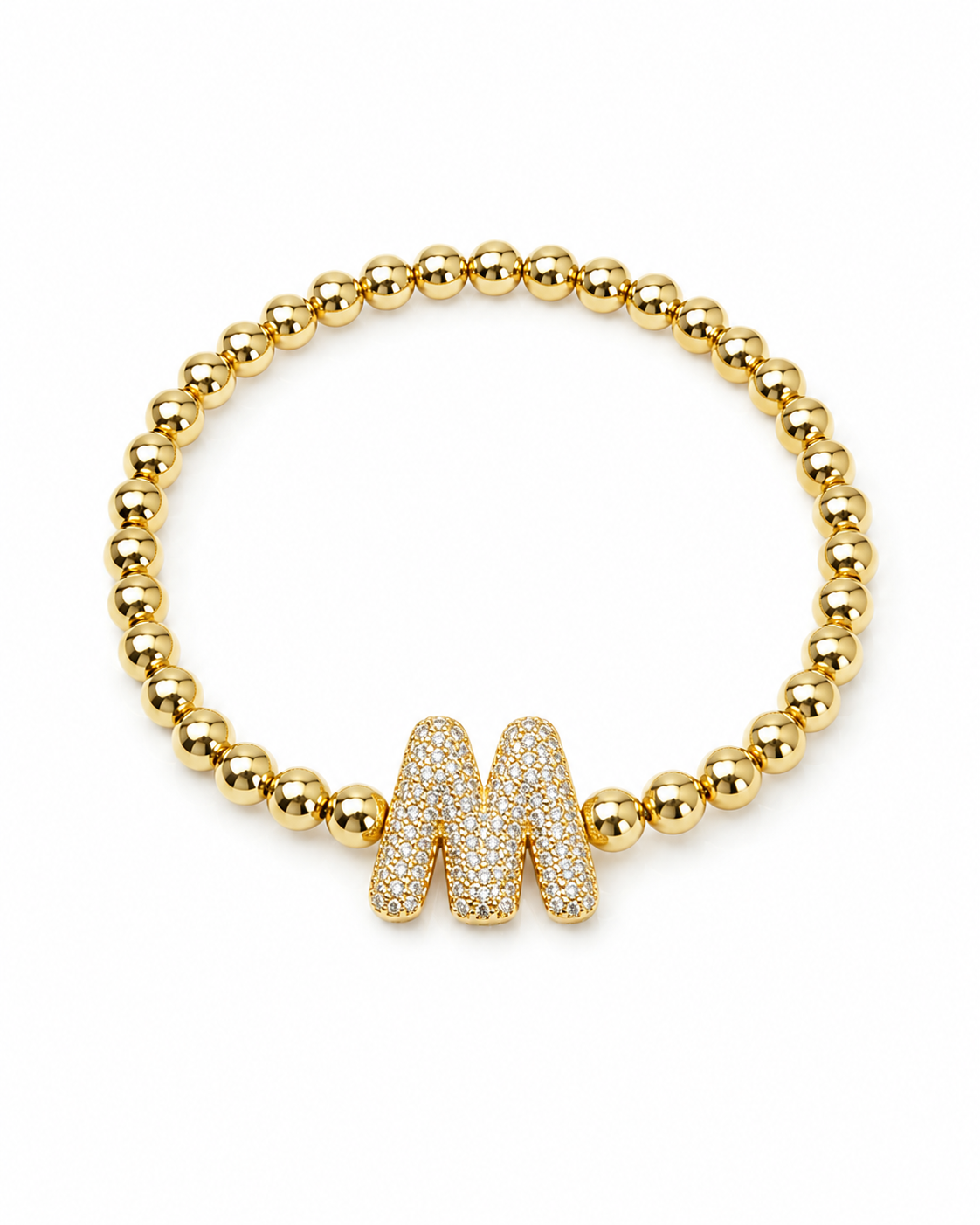 Bubble Gold Initial Bracelet