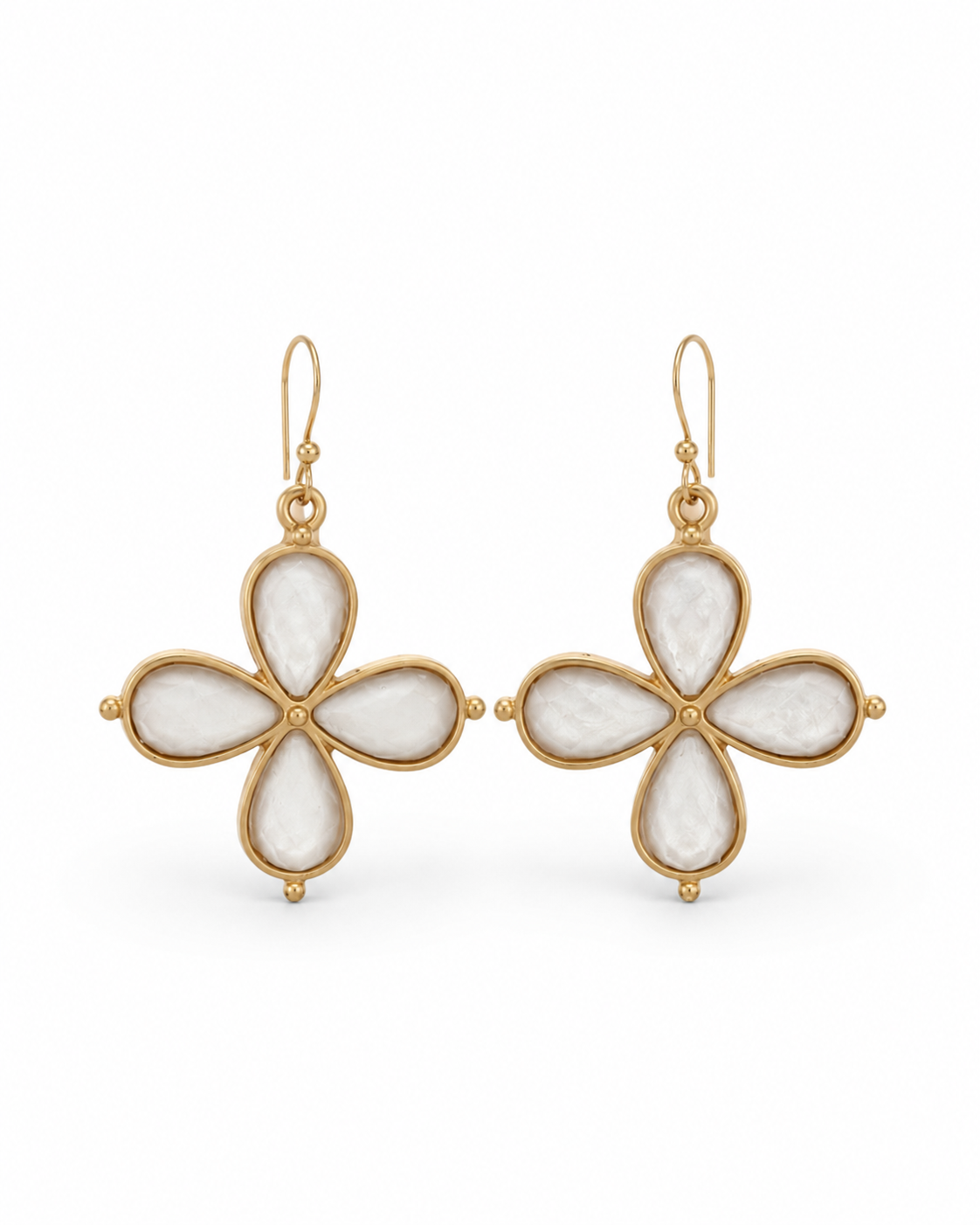 Gold Floral Drop Earrings