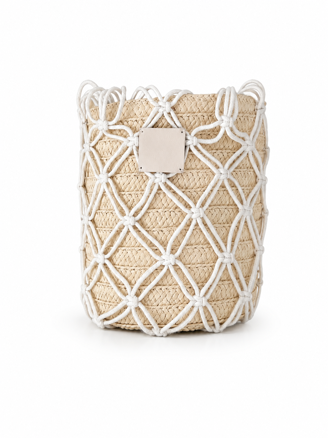 Charm Woven Basket Bag