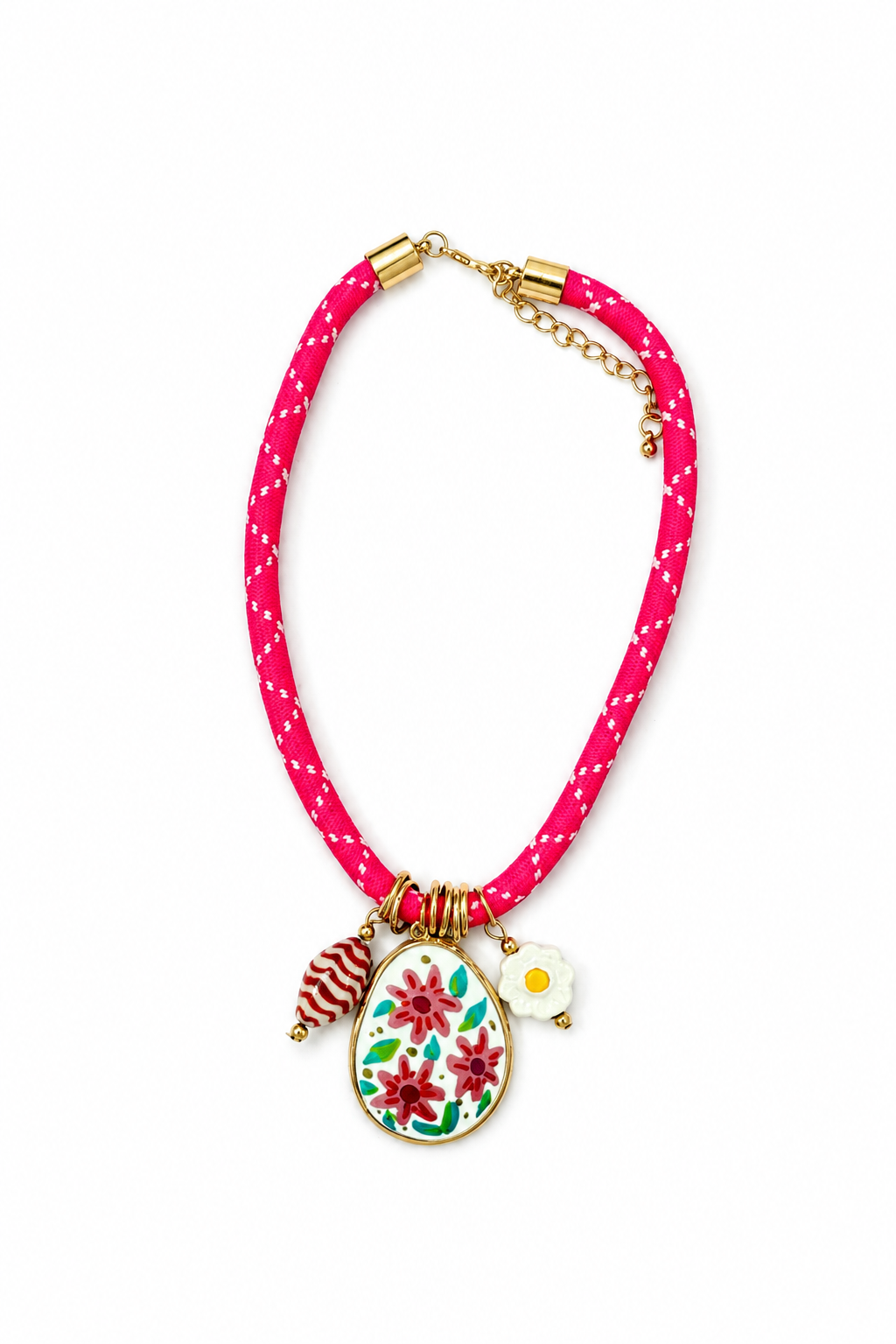 Floral Charm Pink Necklace