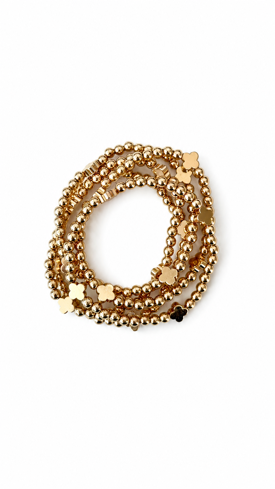 Gold Clover Bead Bracelet