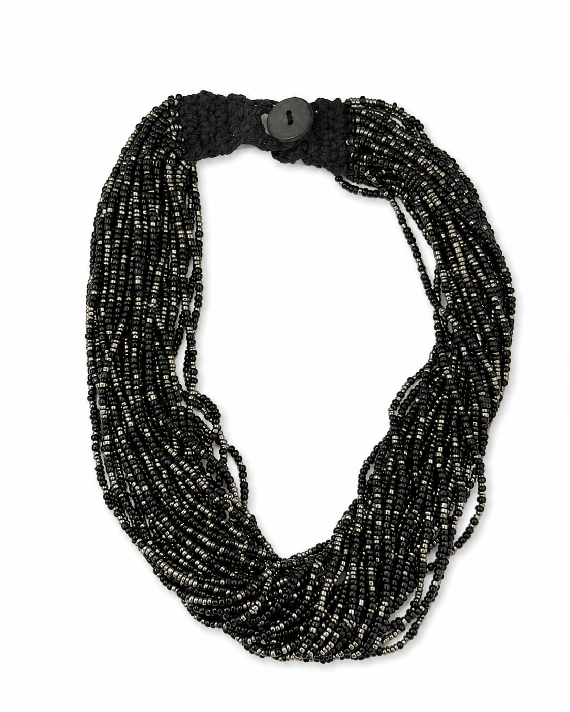 Black Layered Statement Necklace