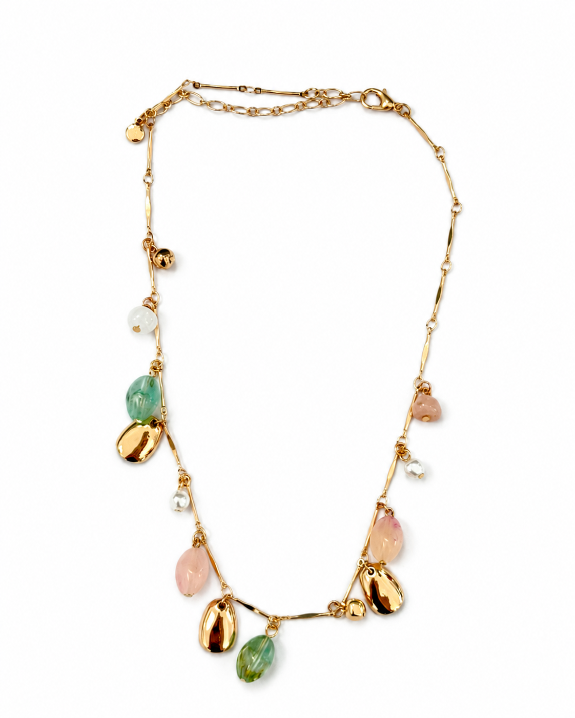 Pink and Green Stone Necklace