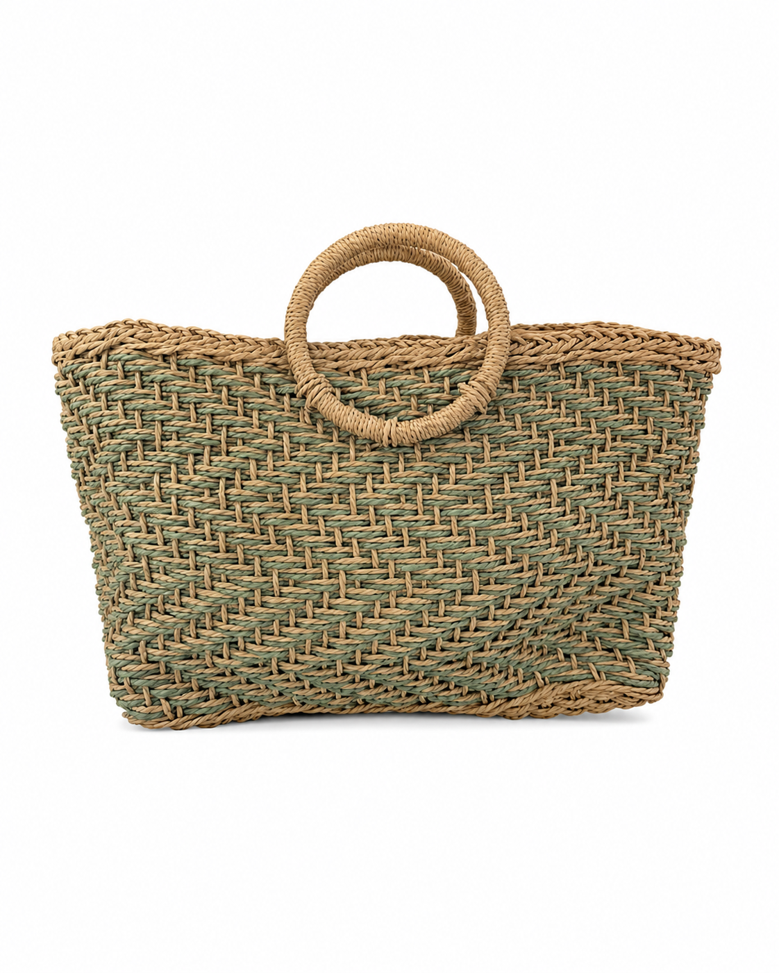 Green Woven Straw Bag