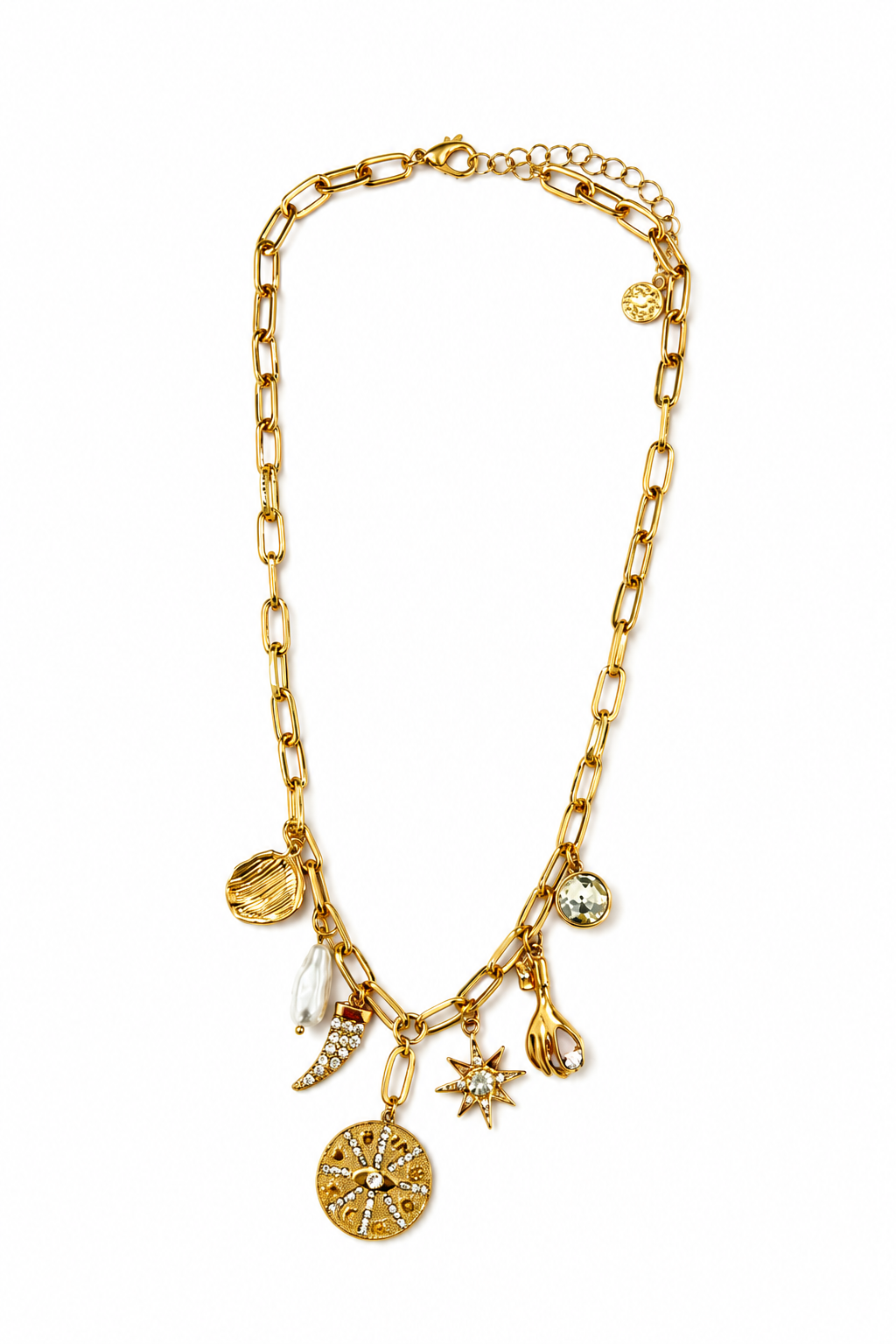 Gold Beachy Charm Necklace
