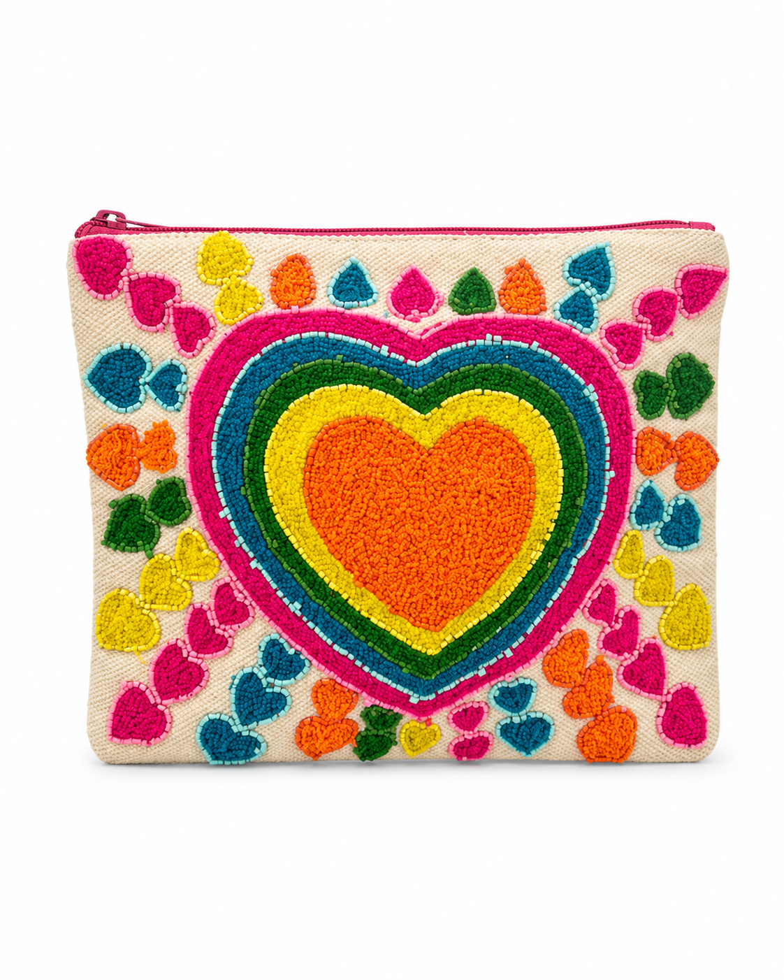 Colorful Heart Beaded Clutch