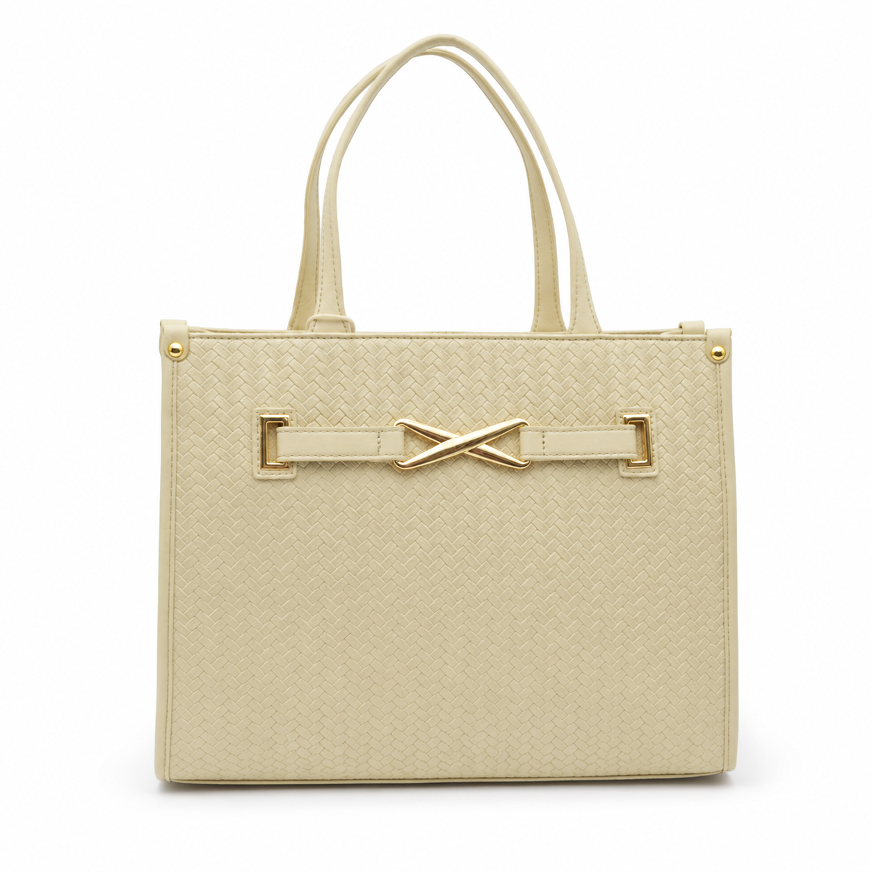 Woven Cream Tote Bag