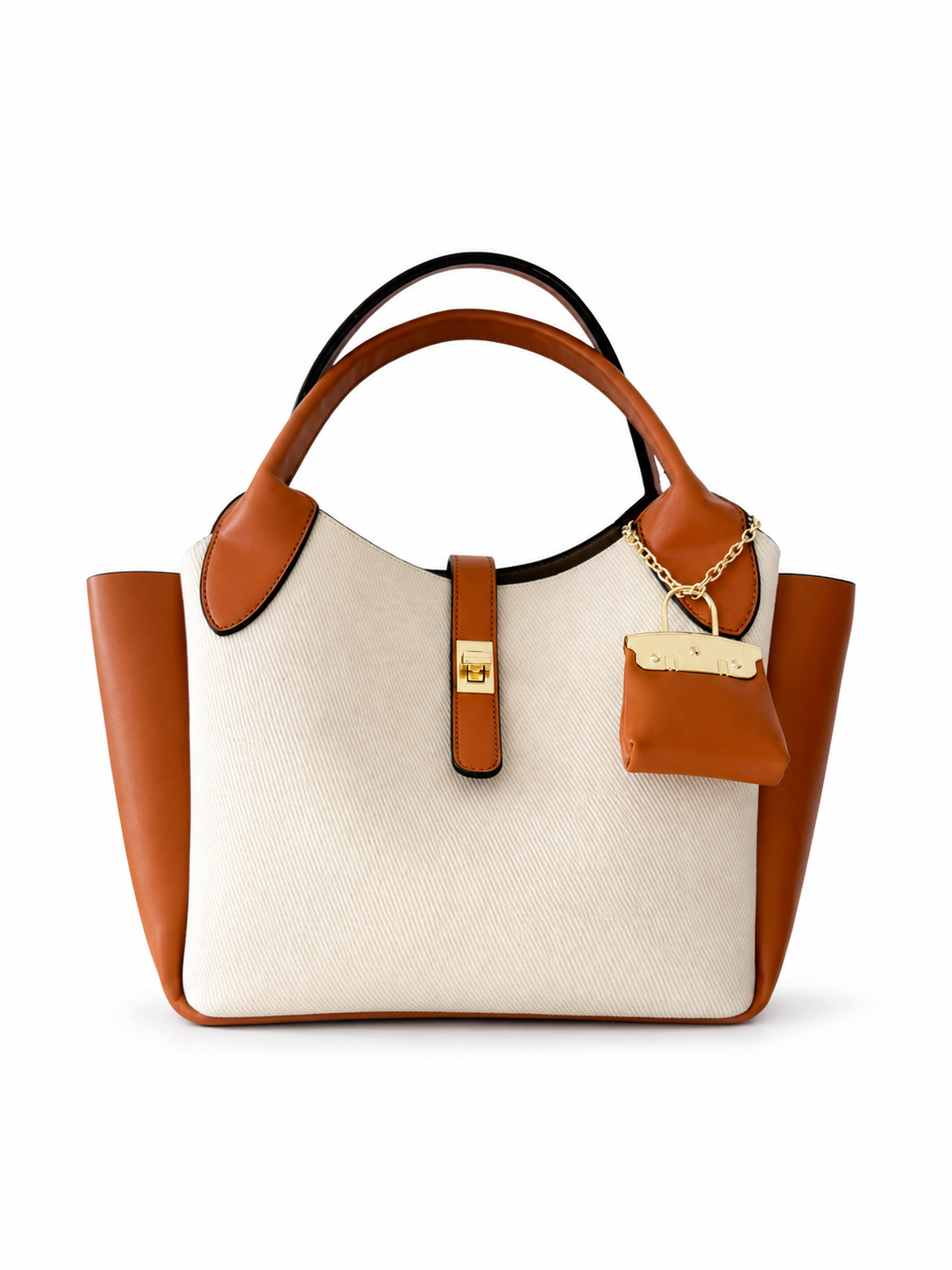 Canvas Tote with Leather Accents