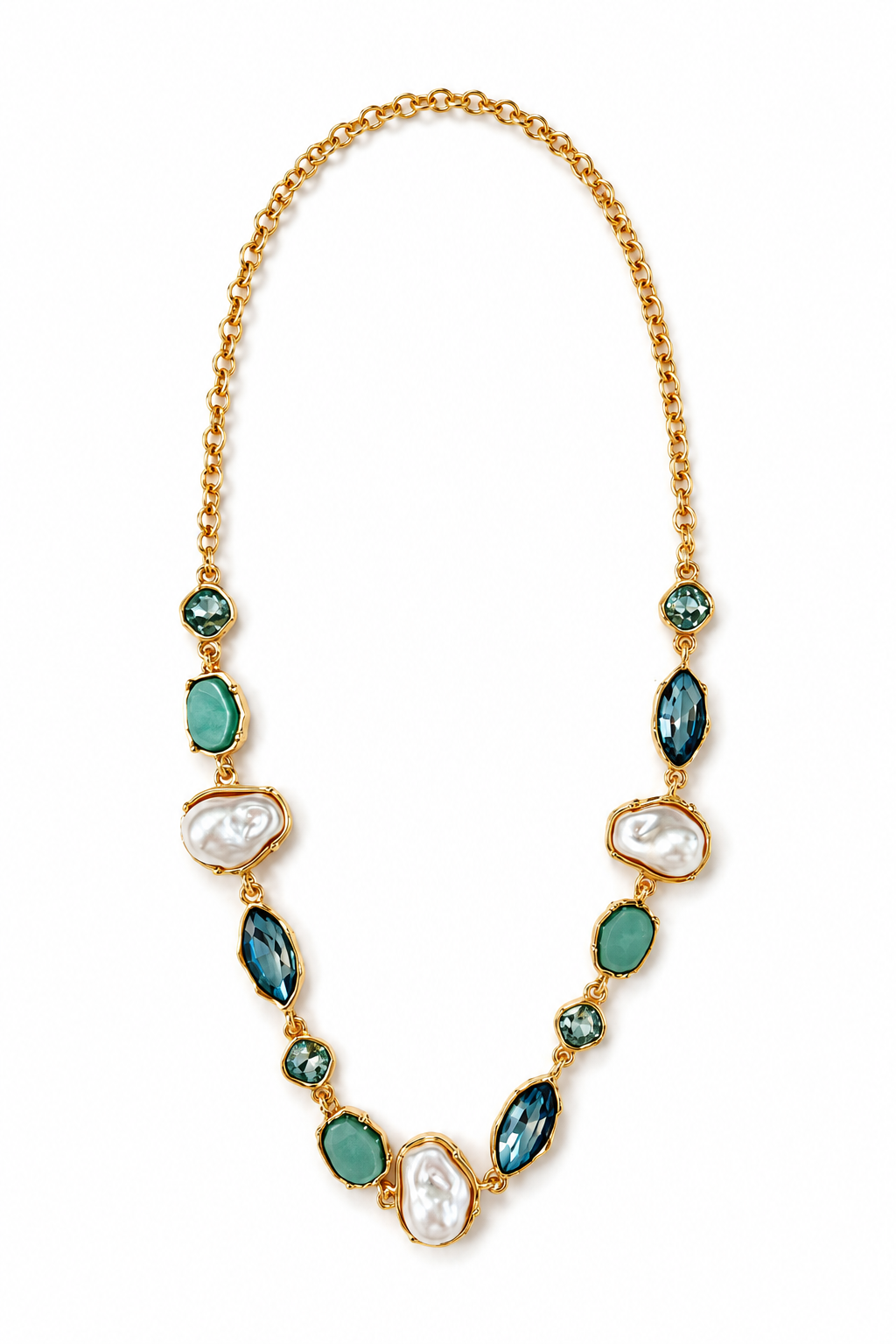 Pearl & Gemstone Gold Necklace