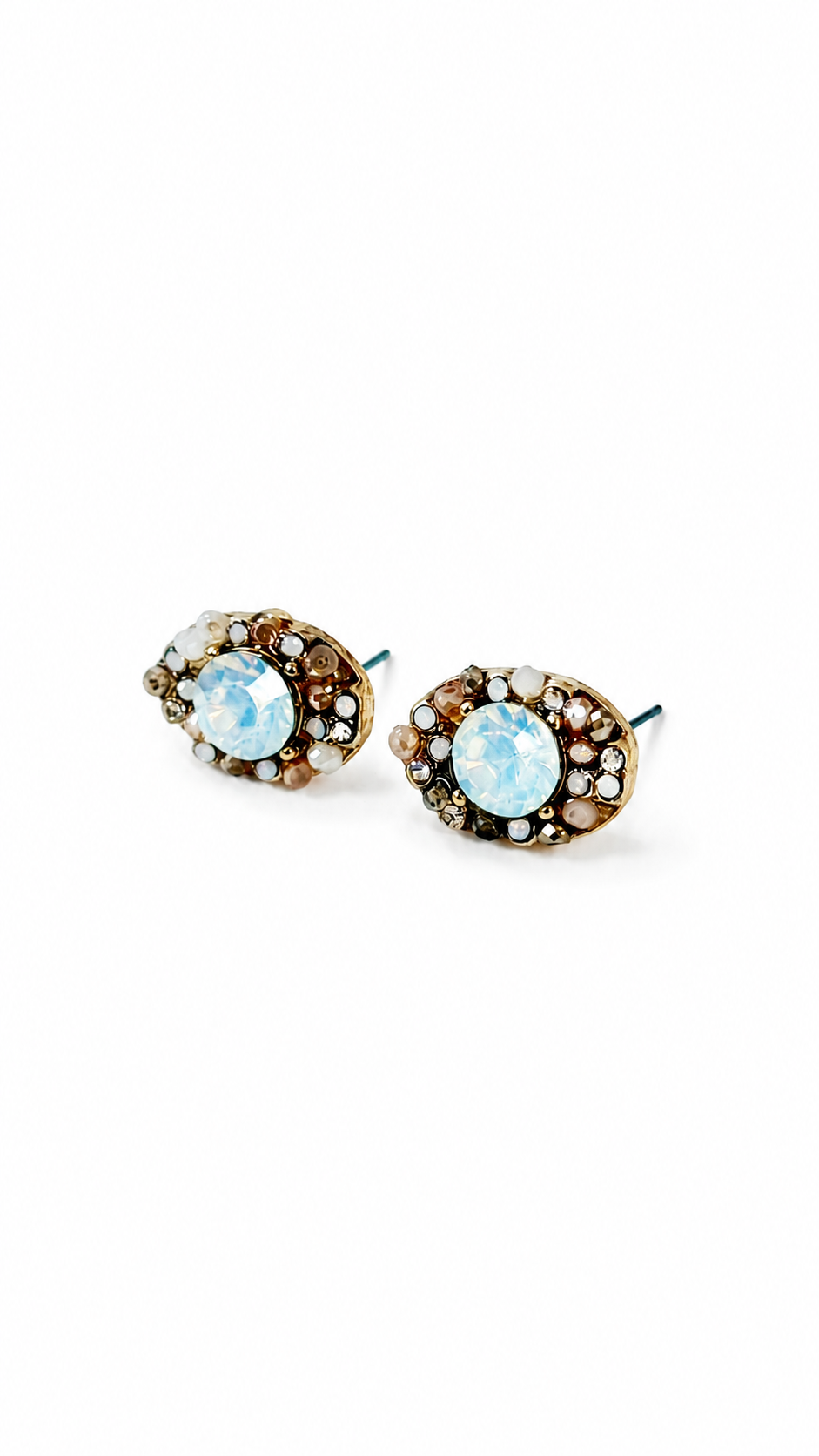 Opal Crystal Stud Earrings