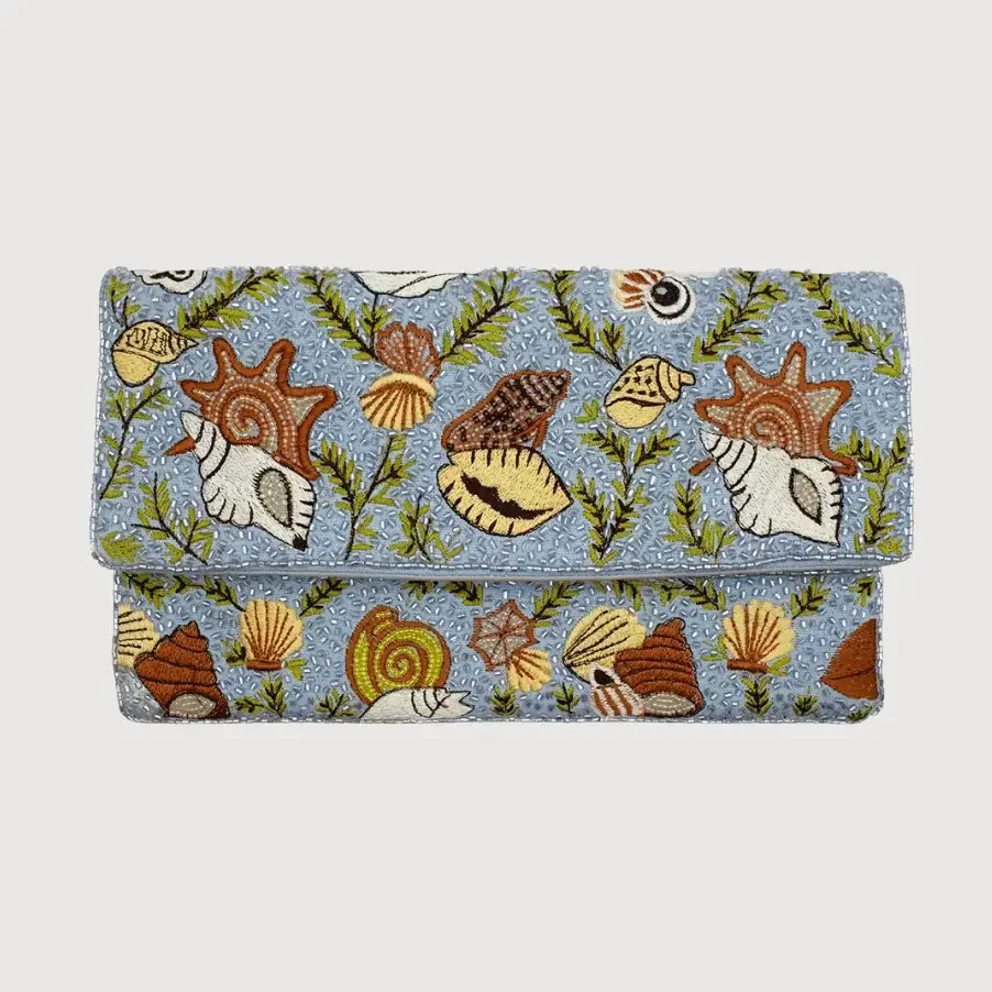 Seashell Beaded Clutch