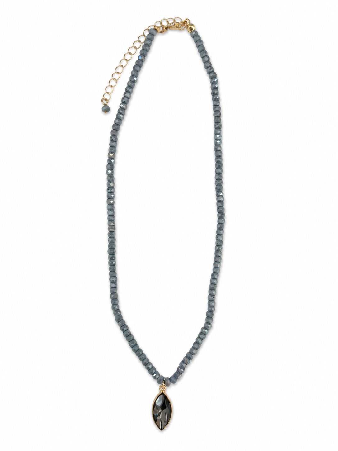 Grey Beaded Stone Necklace