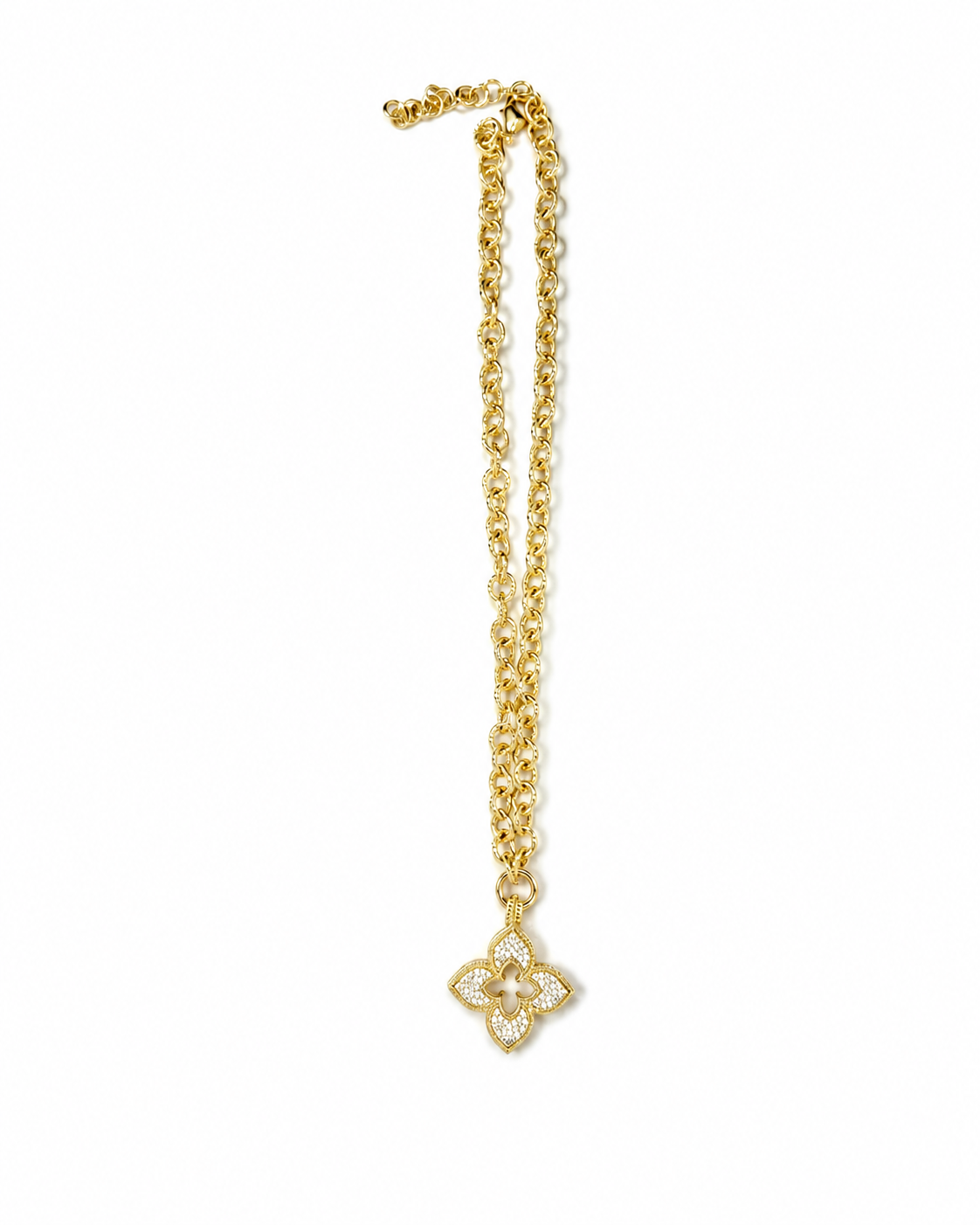 Gold Flower Pendant Necklace