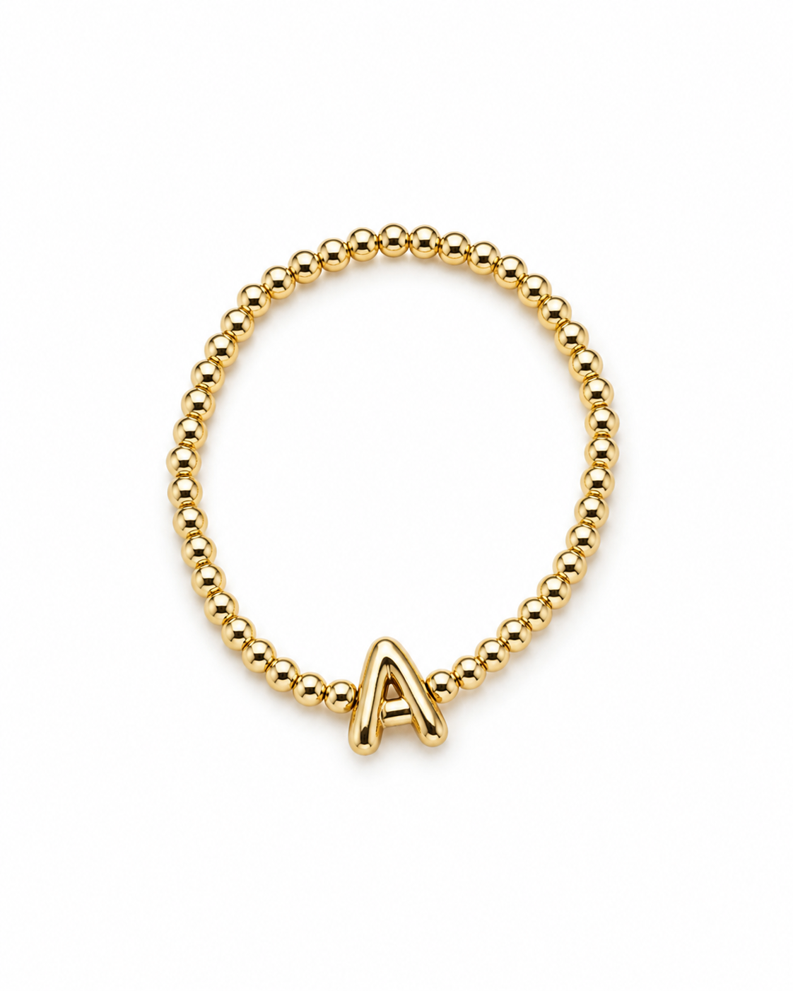 Bubble Gold Initial Bracelet
