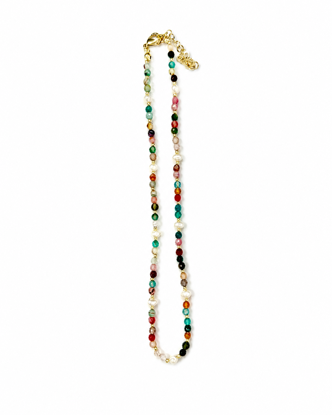 Multicolor Stone with Pearls Necklace