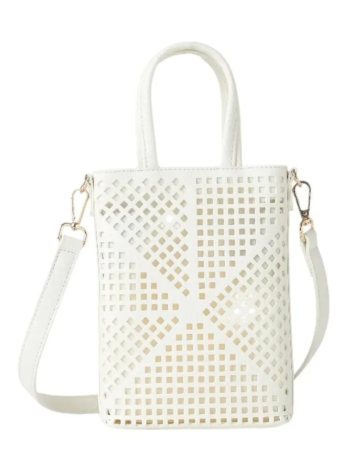 Haute Shore White Lattice Handbag