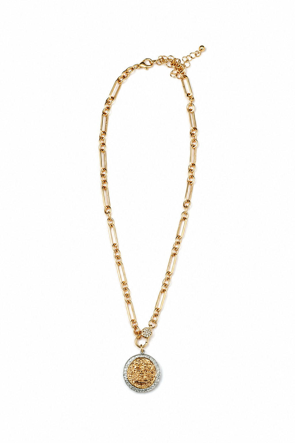 Two-Tone Medallion Necklace