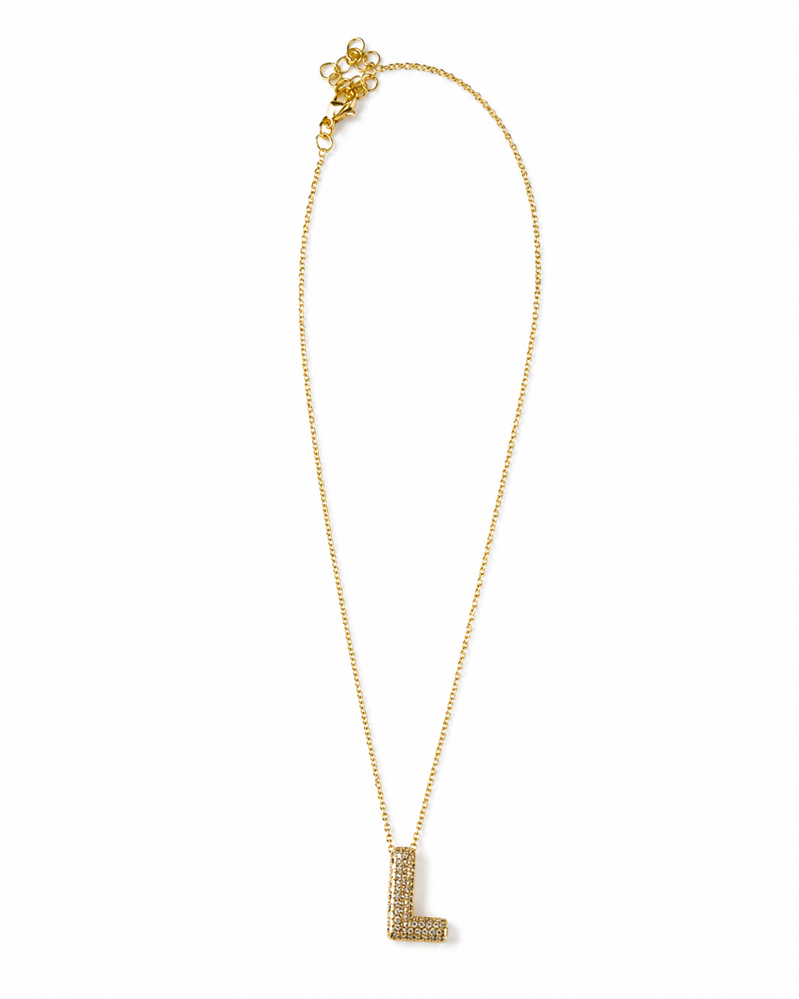 Bubble Gold Initial Necklace