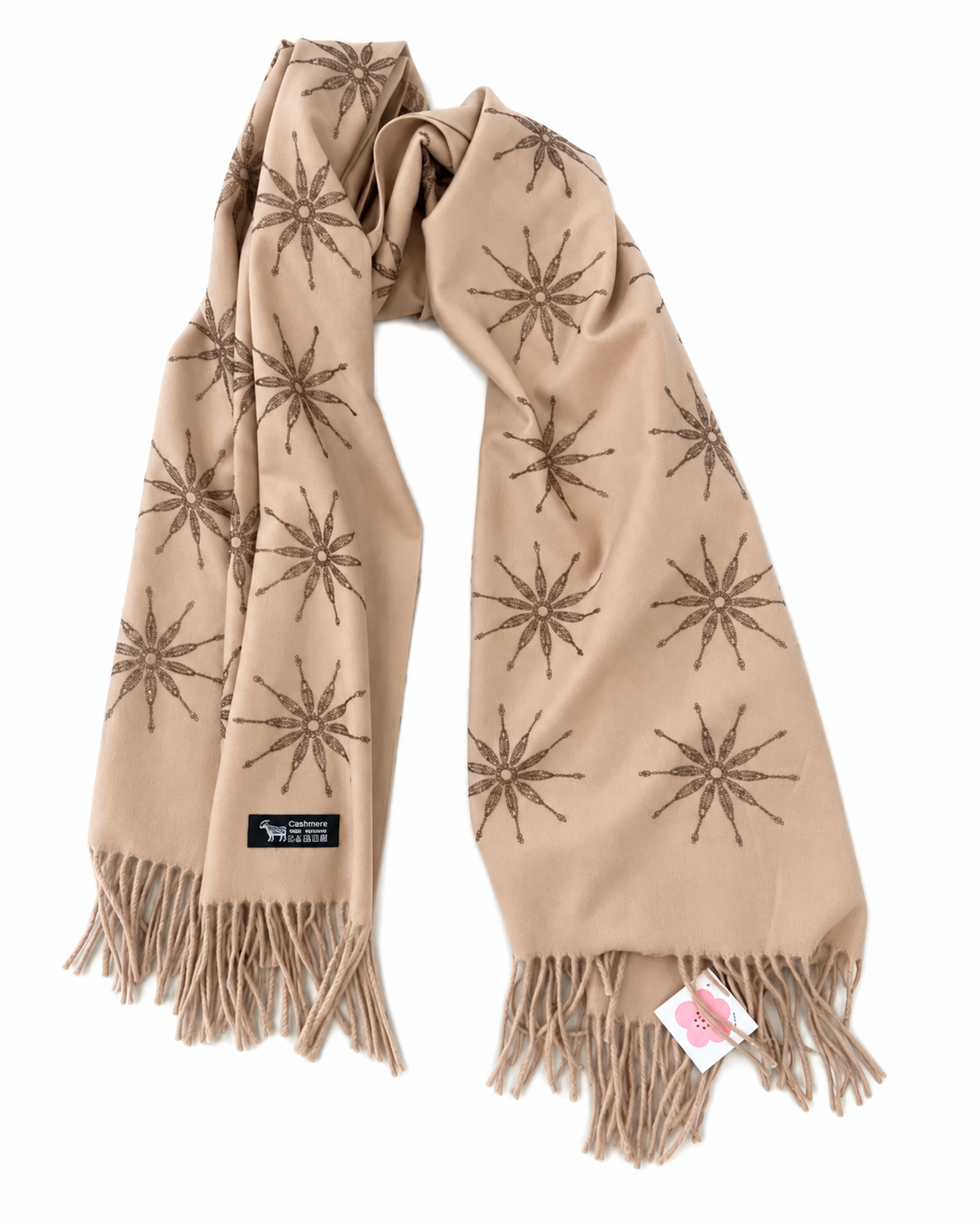 Floral-Embroidered Scarf