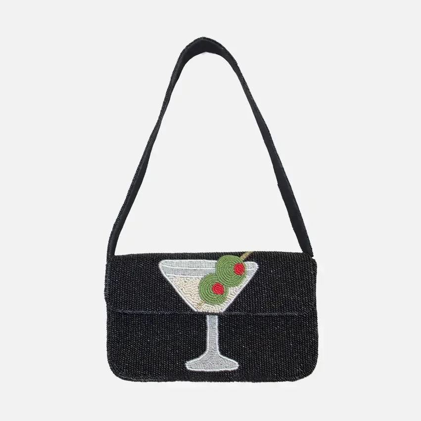 Dirty Martini Black Double Sided Beaded Shoulder Bag