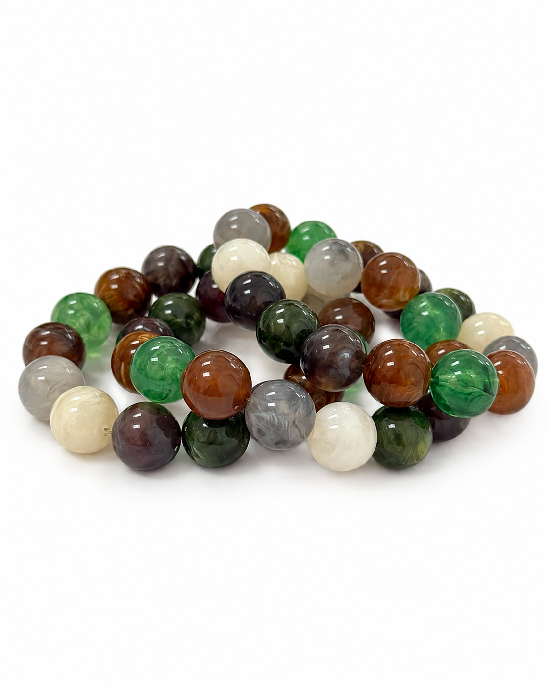 Beaded Layered Bracelet - Green