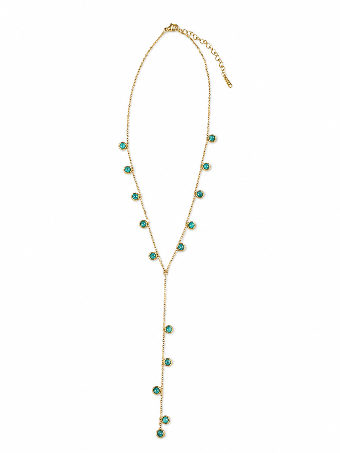 Blue Gem Drop Necklace