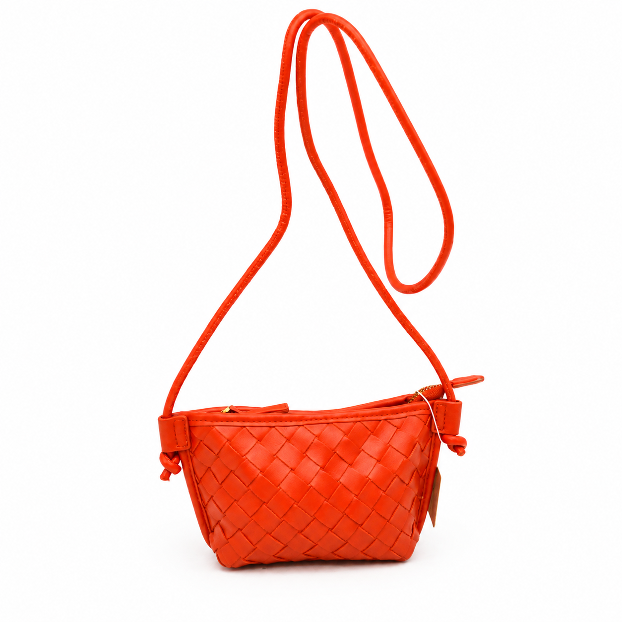 Orange Weave Crossbody Bag