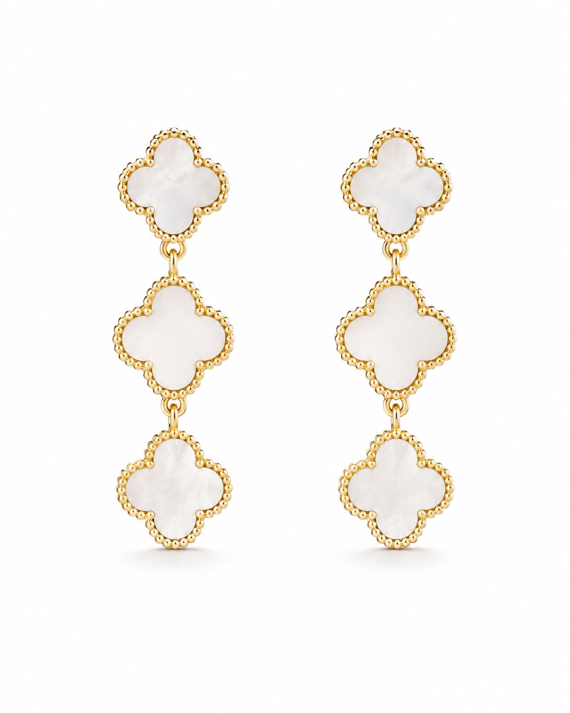 Gold Mother of Pearl Drop Earrings