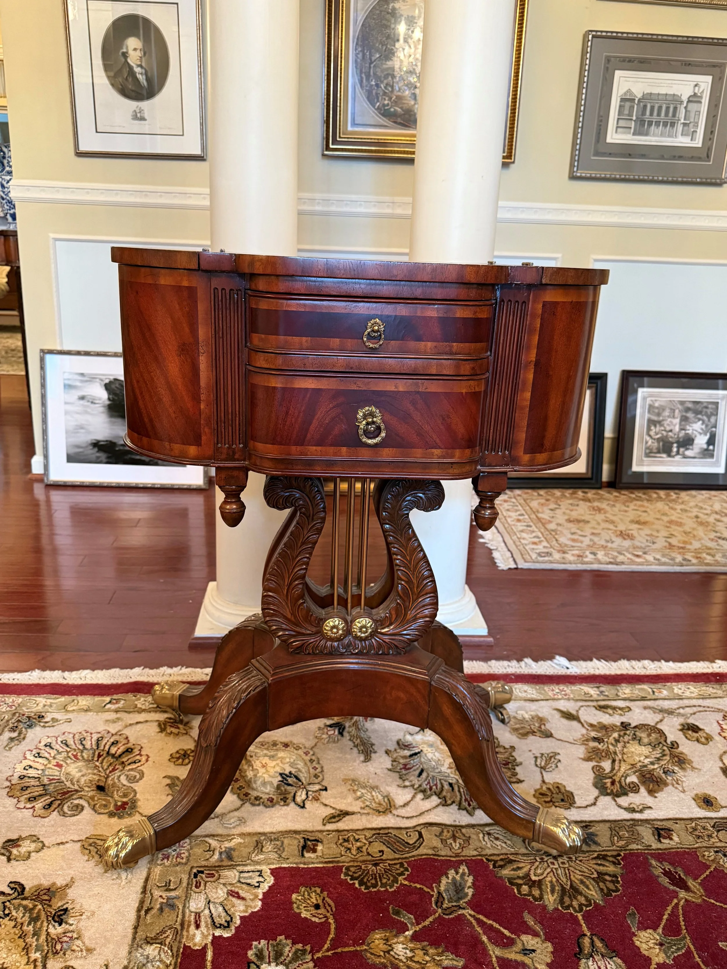 two drawer table with bow.jpg