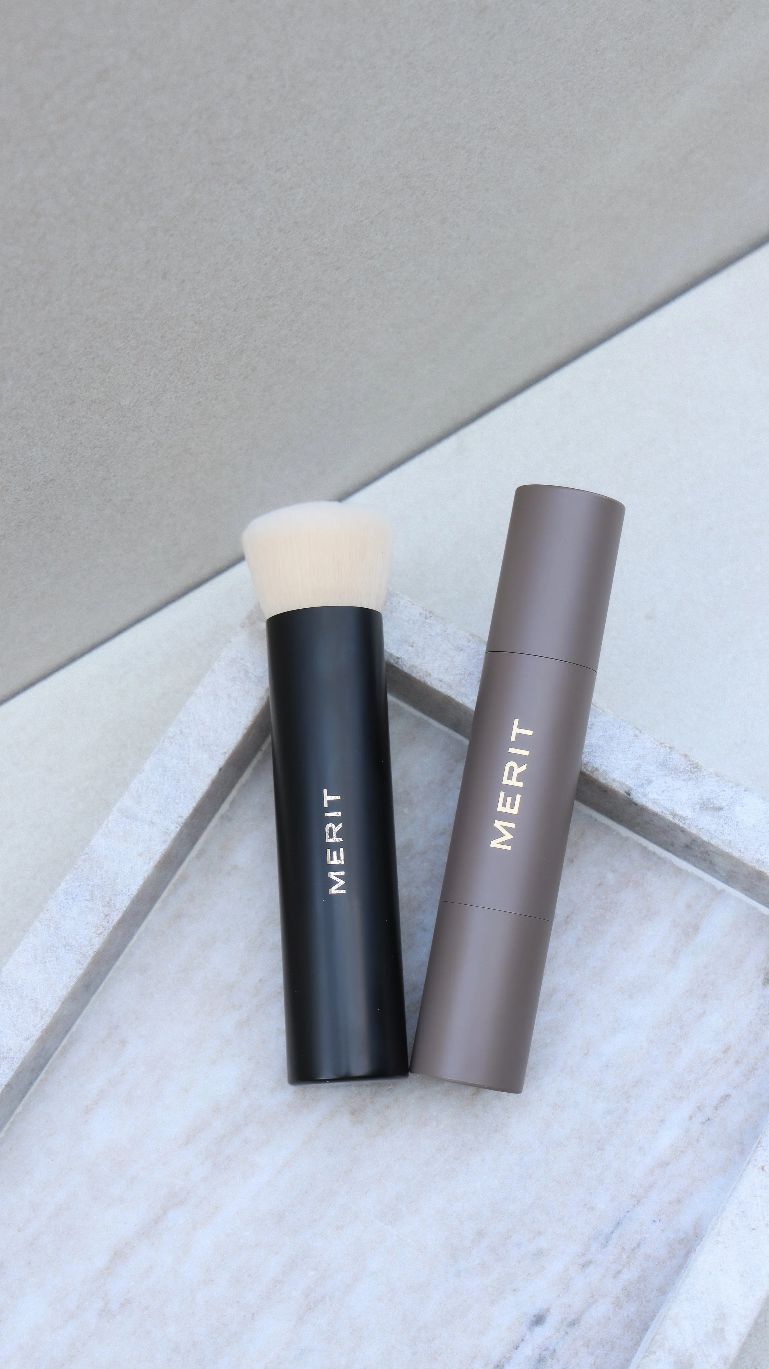 Merit Beauty concealer and blending brush by Nicole Schmiedl