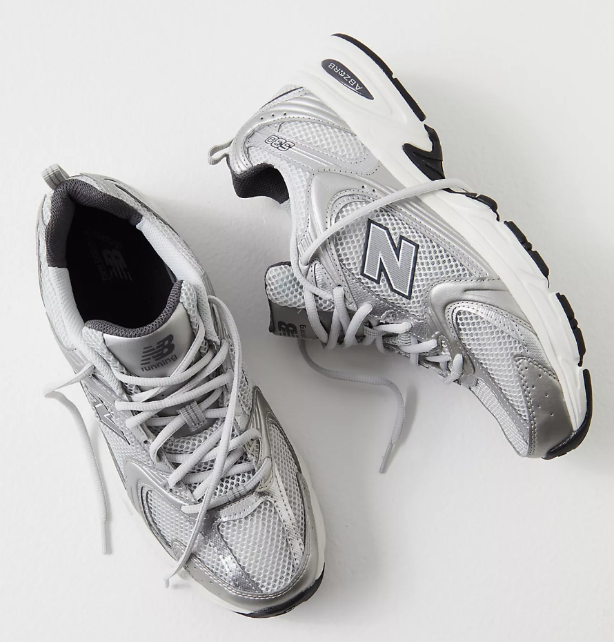 1. New Balance 530 Metallic Sneakers 