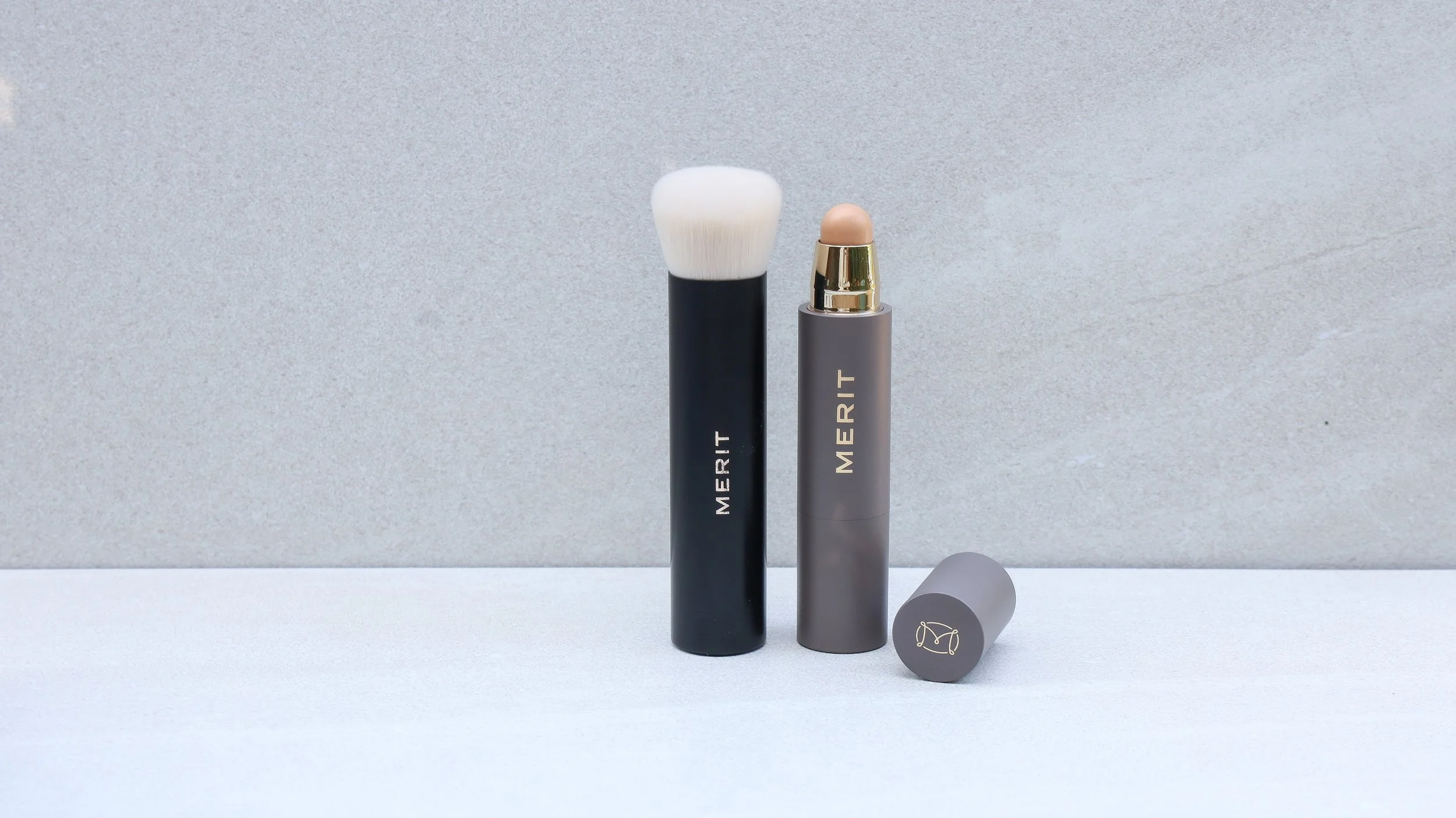 Merit Beauty concealer and blending brush by Nicole Schmiedl