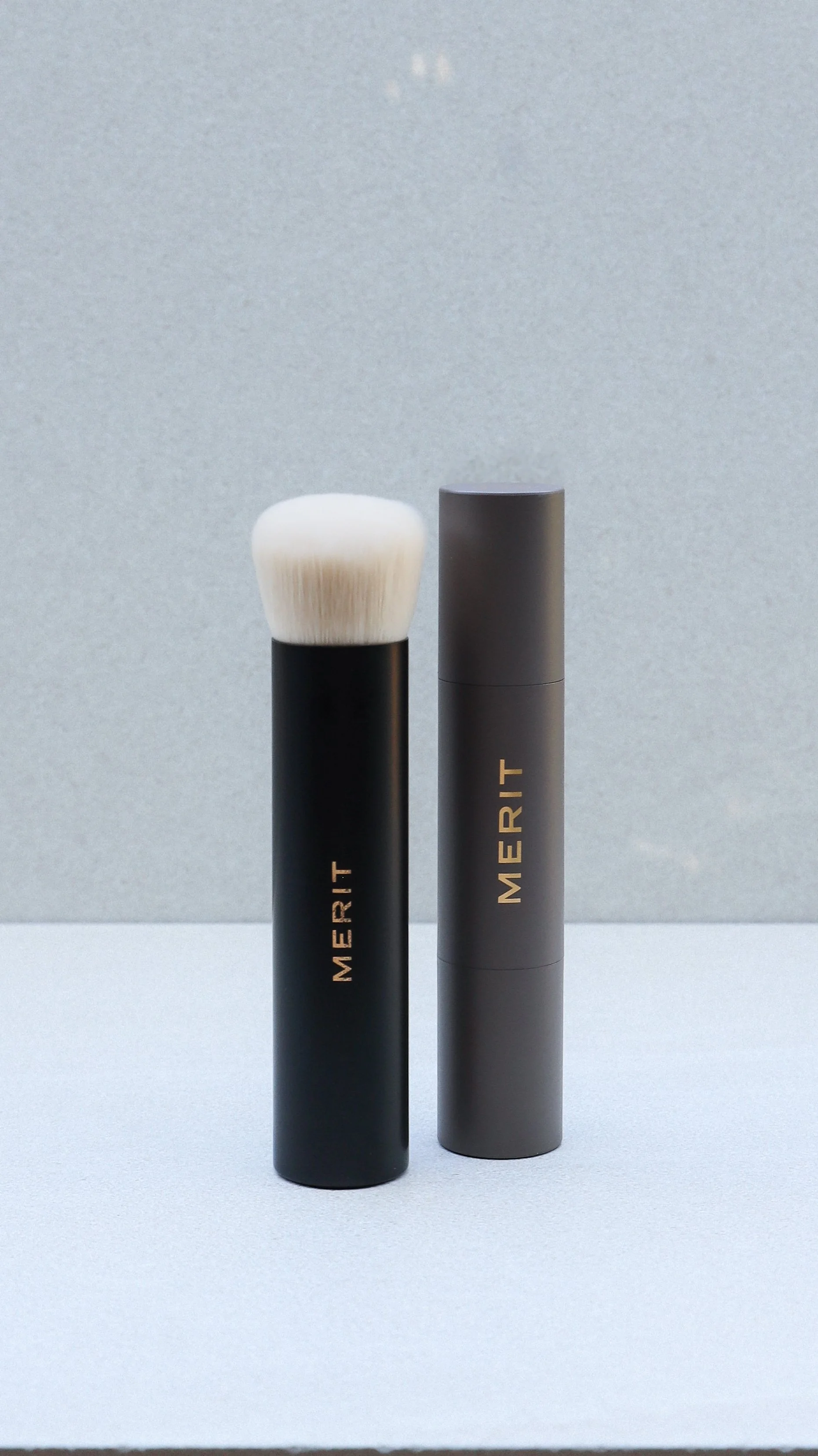 Merit Beauty concealer and blending brush by Nicole Schmiedl
