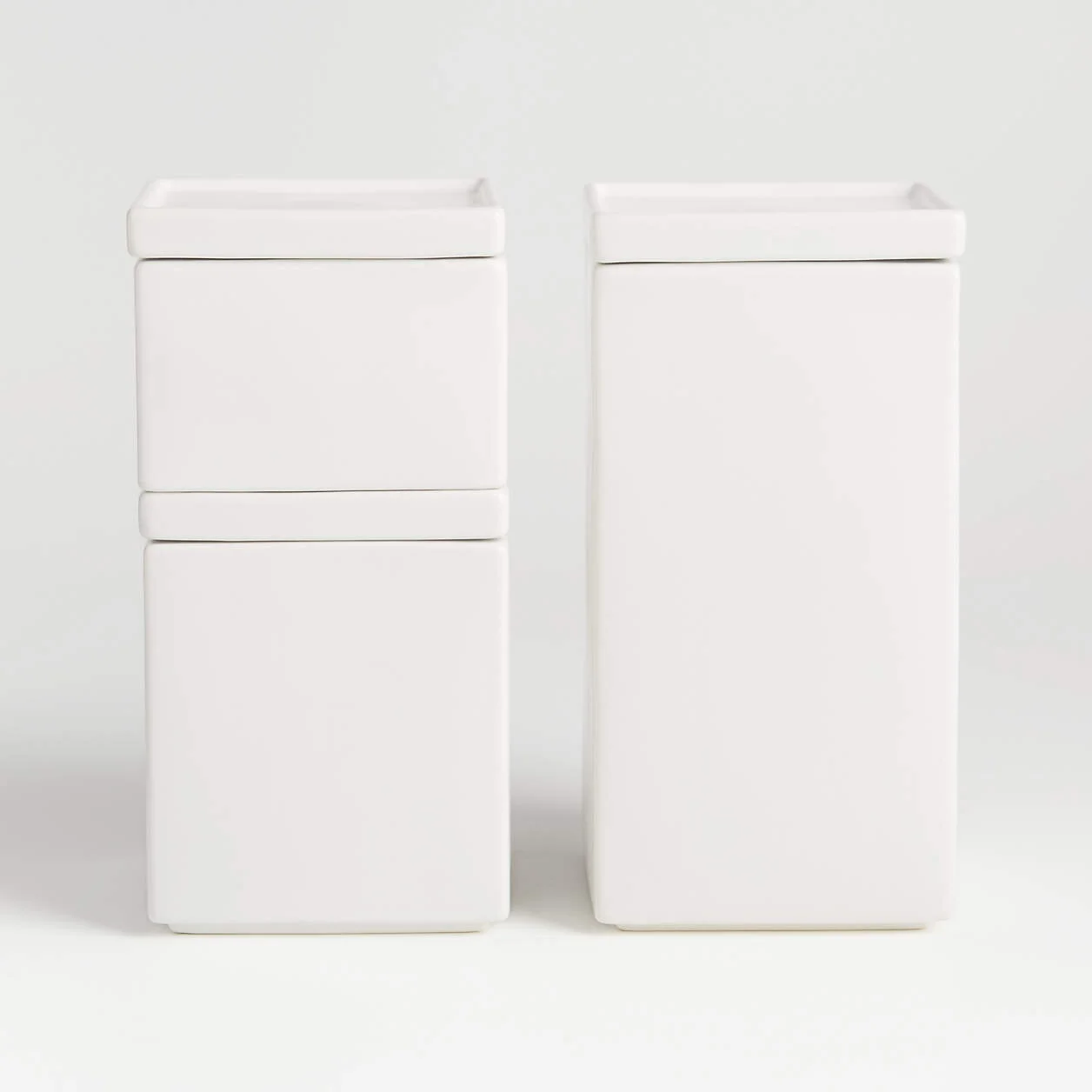 WHITE SQUARE CANISTERS