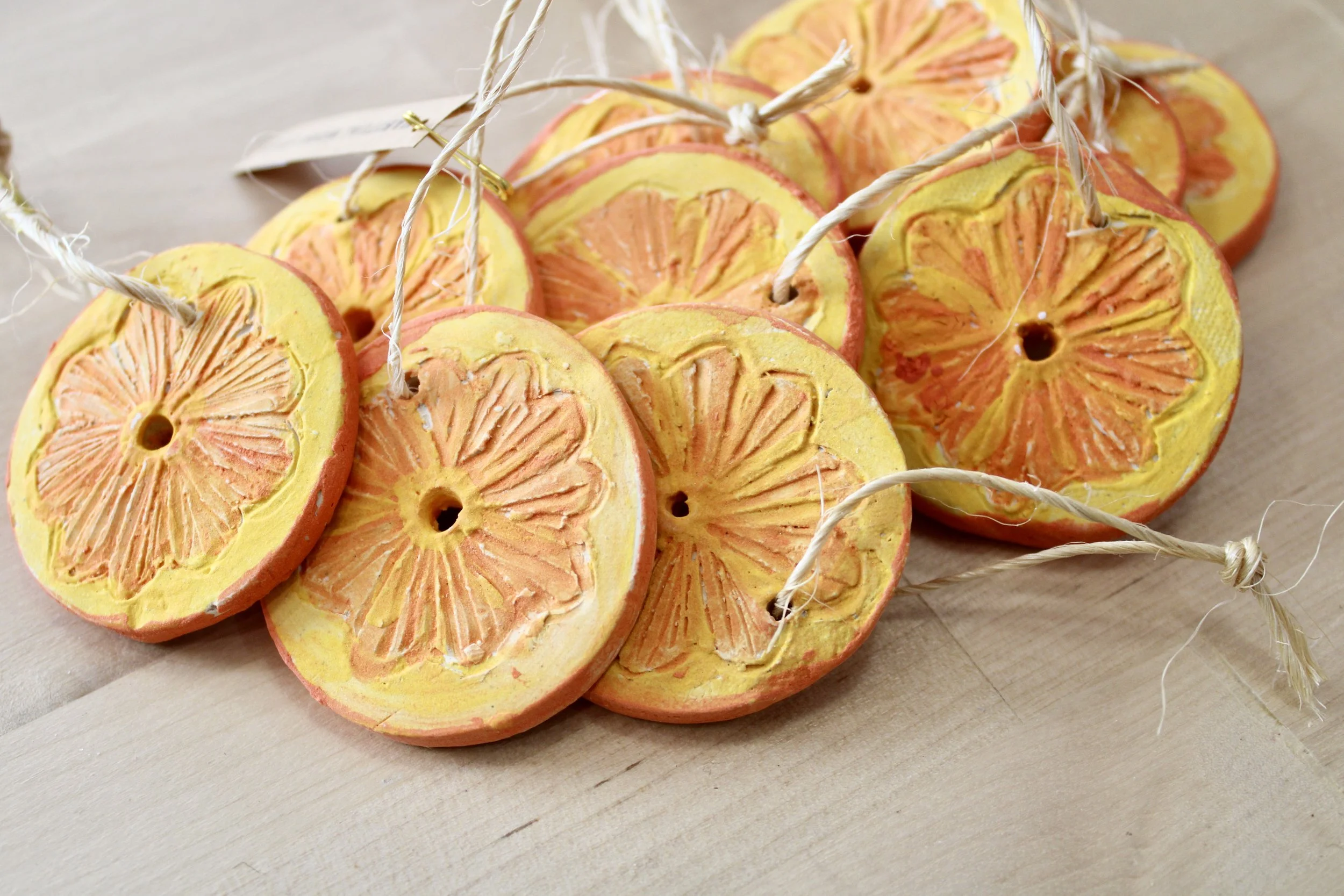 Ceramic Orange Ornaments