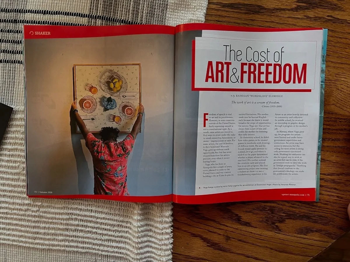 A cool surprise to see my artwork in the recent publication of @upstartannapolismagazine 

The article is of my friend @mauriciero journey from Cuba, and vision to not only disciple artists but to spread the gospel through art.  I am blown away by hi