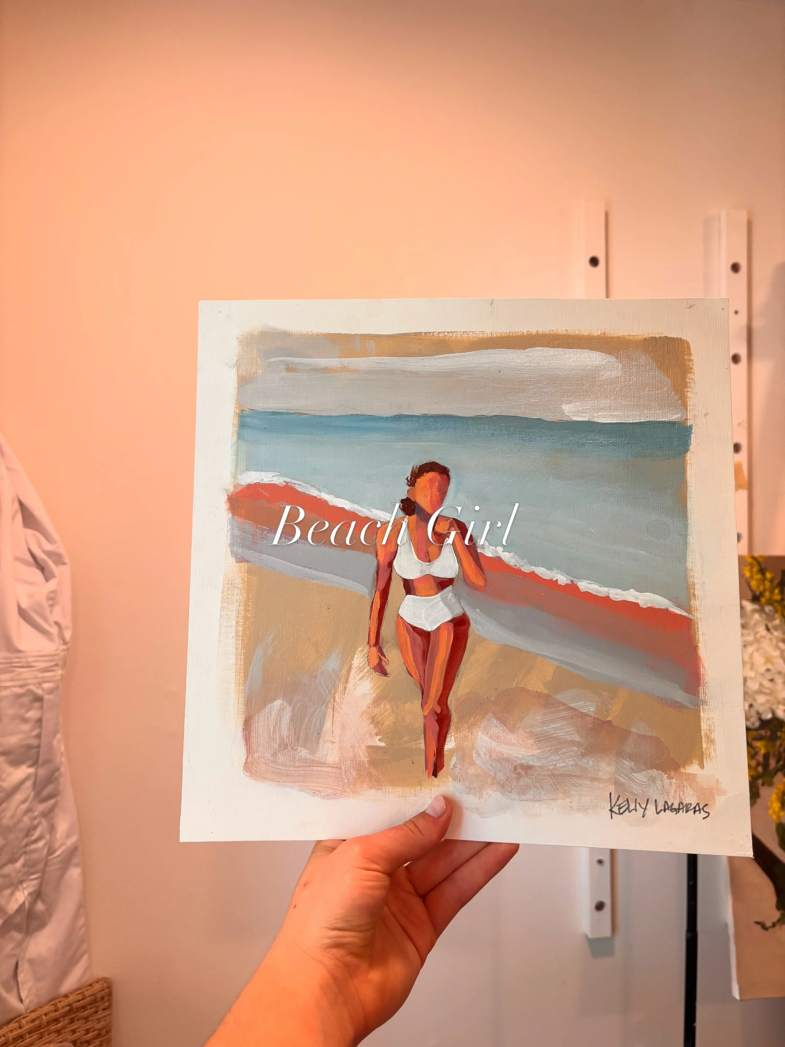This Beach Girl lives in my bathroom and brightens up the space so well! This is a lovely beach painting!

12x12 (Frame included 20x20)
$225
Dm me if interested!
