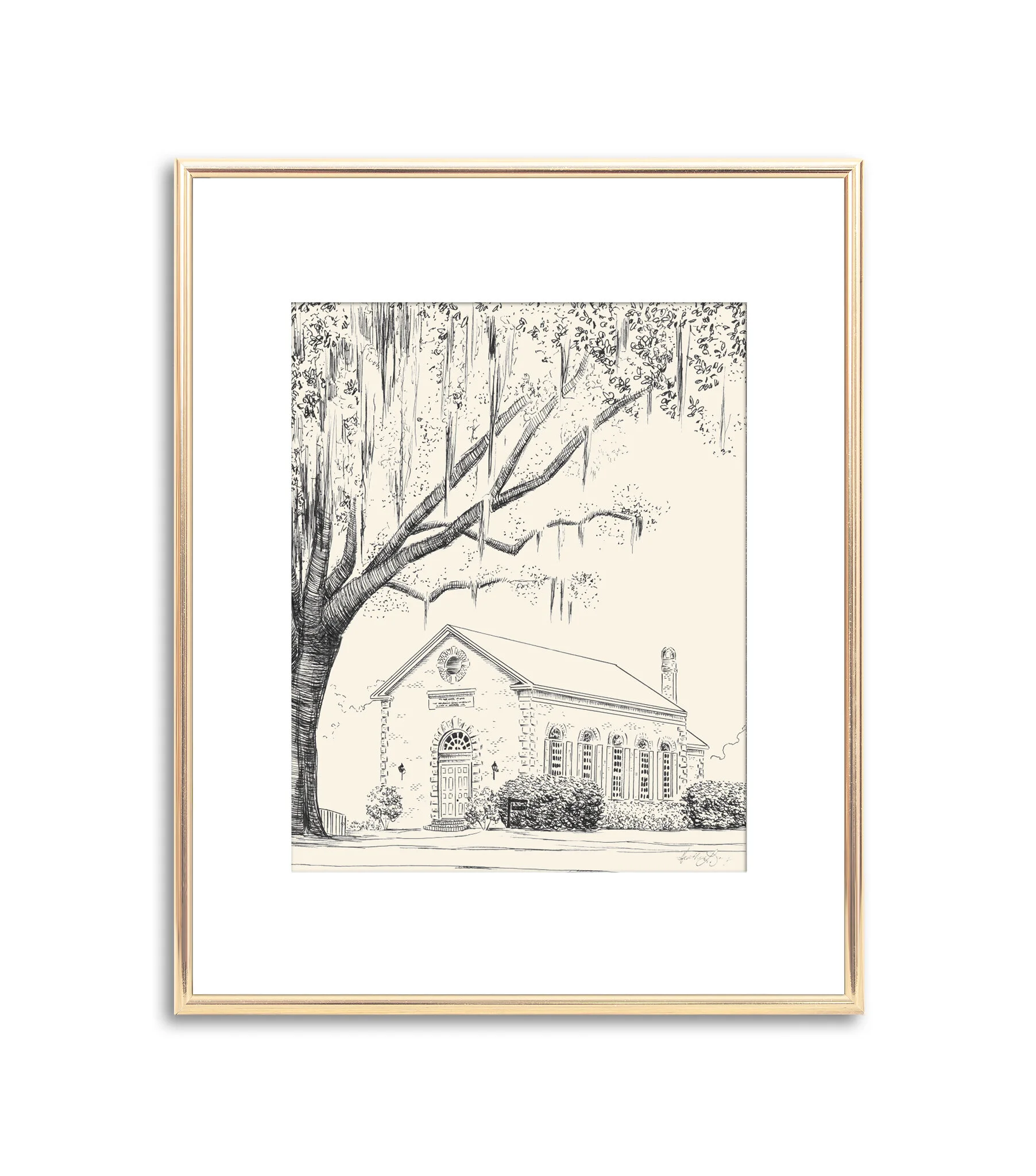 Whitefield Chapel at Bethesda - Pen and Ink Print