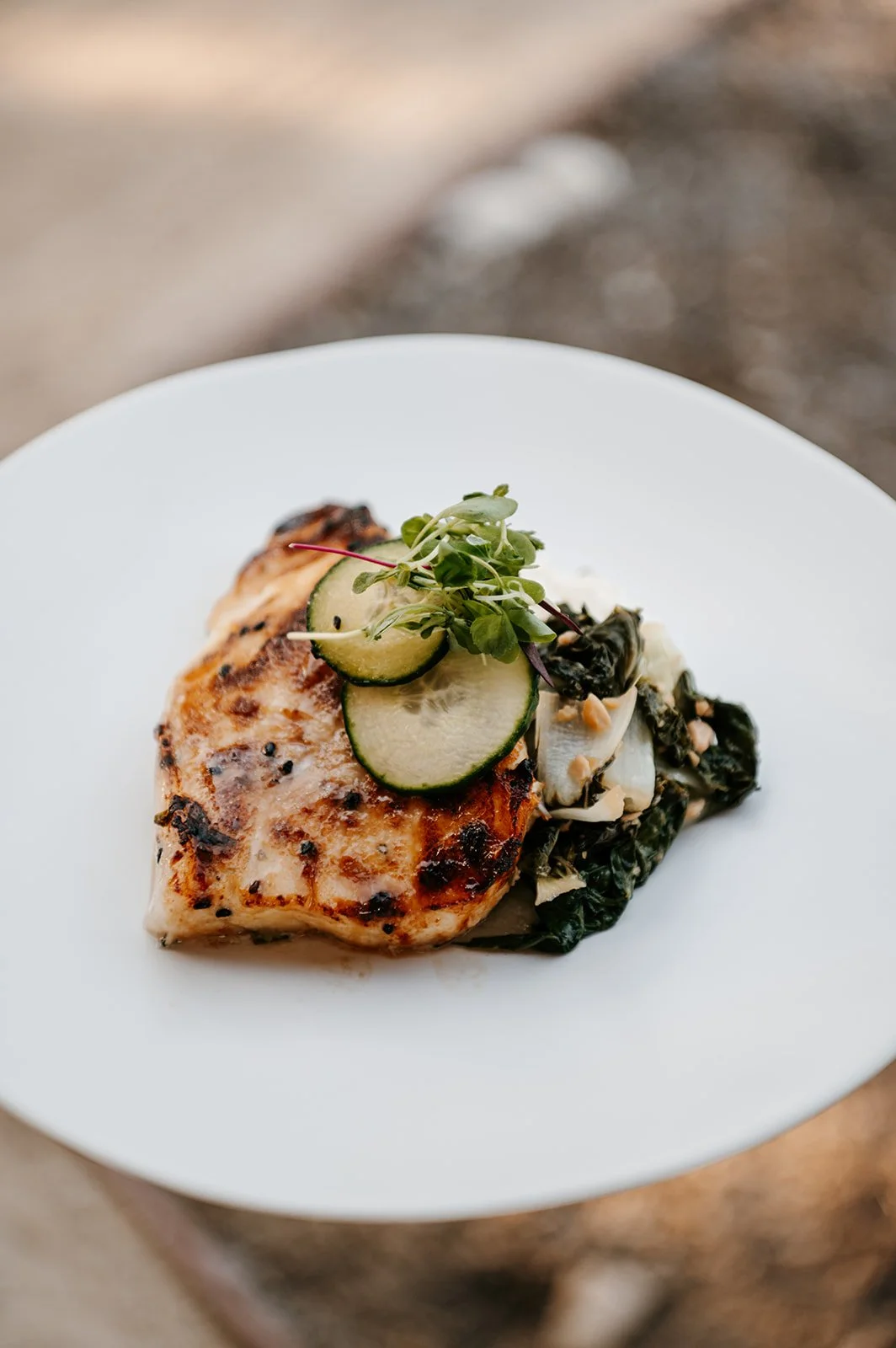Balanced, fresh, and seriously satisfying. Soy miso glazed Chilean sea bass with bok choy, basmati rice, and a bright cucumber salad.

Photography: @lefaephoto

#UnforgettableWeddings #GuestExperience #ElevateYourEvent #CateringInnovation #SeasonsCat