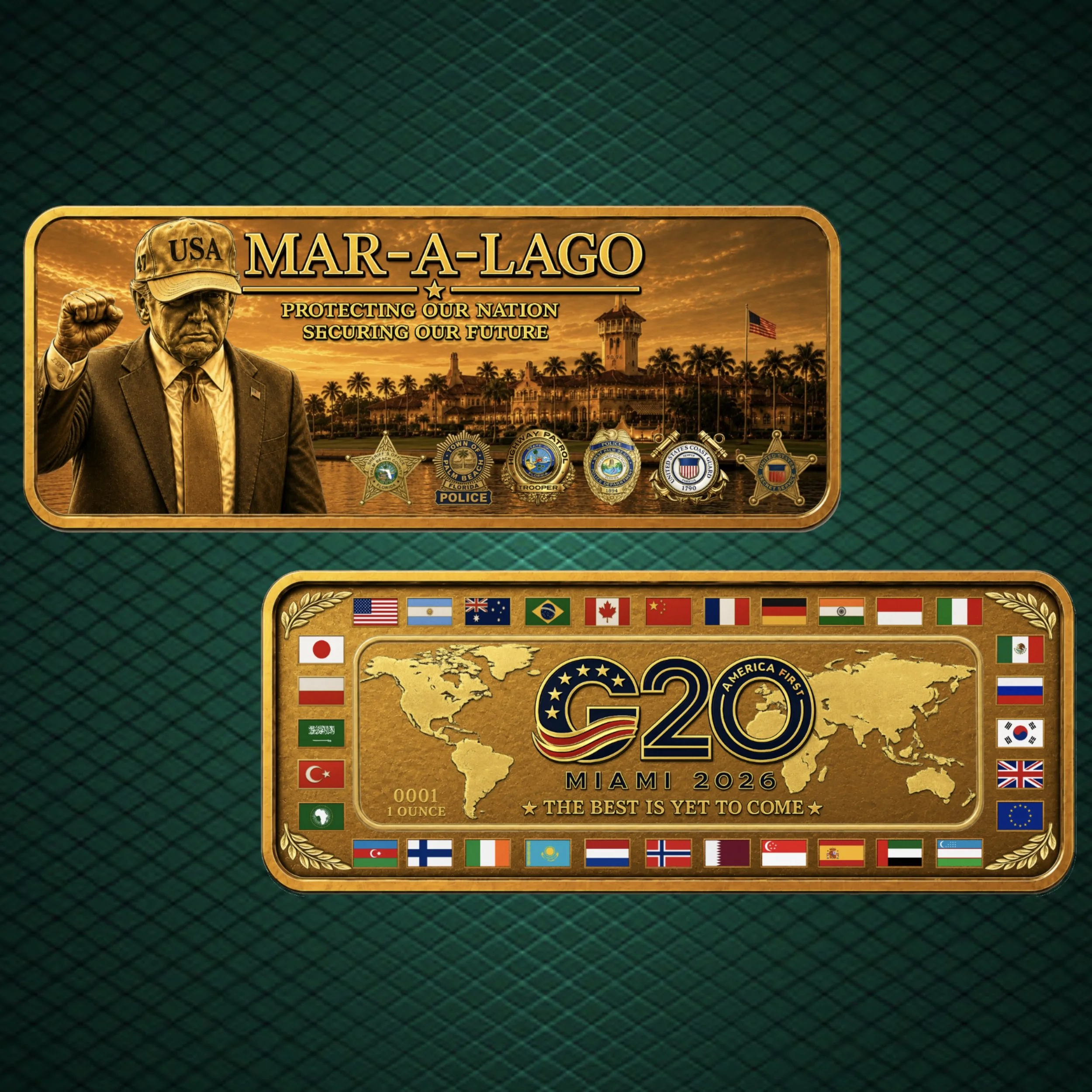 Mar-a-Lago 2026 G20 Challenge Coin Bar
