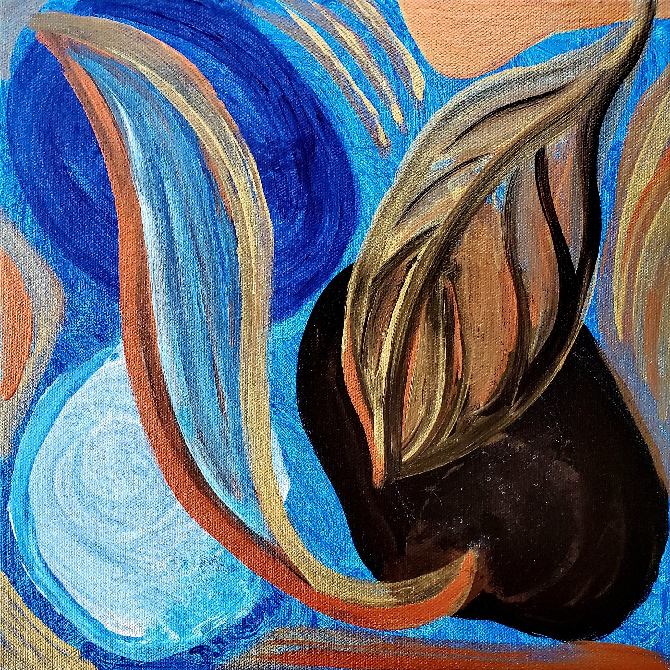 Leaves With Stones - 12 x 12 x 1.5 in. - $150.jpg
