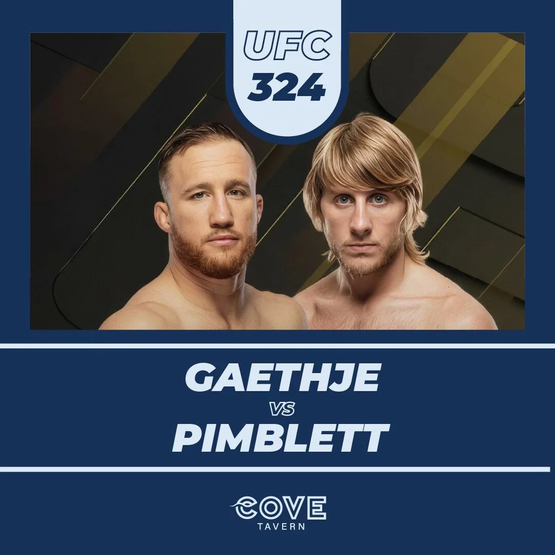 🔥 UFC THIS WEEKEND 🔥

Justin Gaethje vs Paddy Pimblett hits the big screens at Cove Tavern 🥊

Book a table now - link in bio