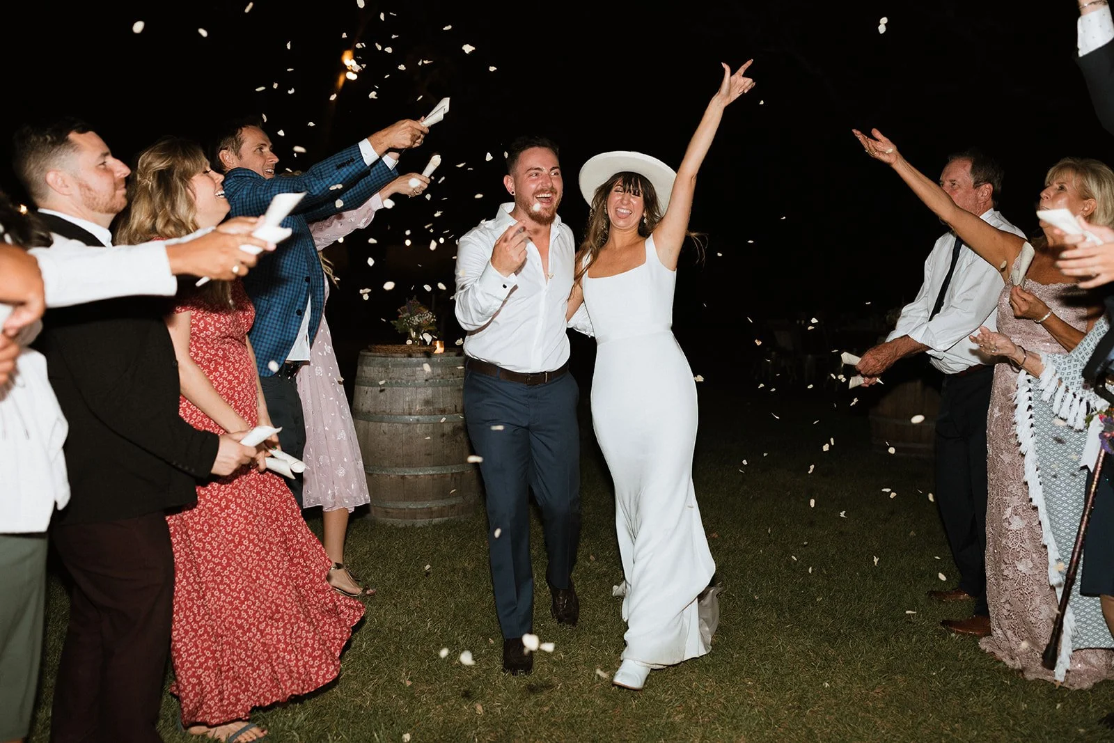 ride and groom making their grand entrance at a multicultural wedding reception